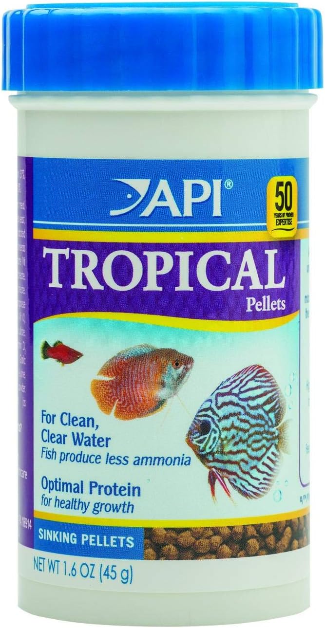 GOLDFISH PELLETS Fish Food 7-Ounce Container, Large (833C) by API.