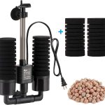 AQQA Aquarium Sponge Filter: Power Driven Double Biochemical Water Filter