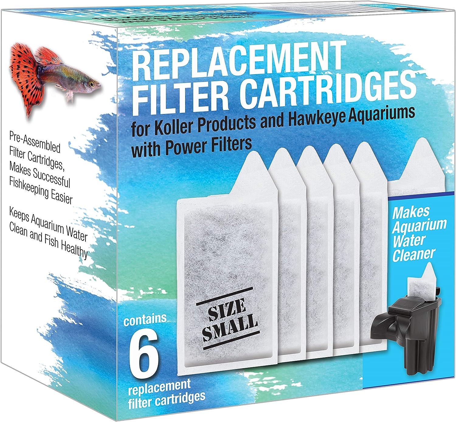 Koller Products Small Replacement Filter Cartridges – 6-Pack.