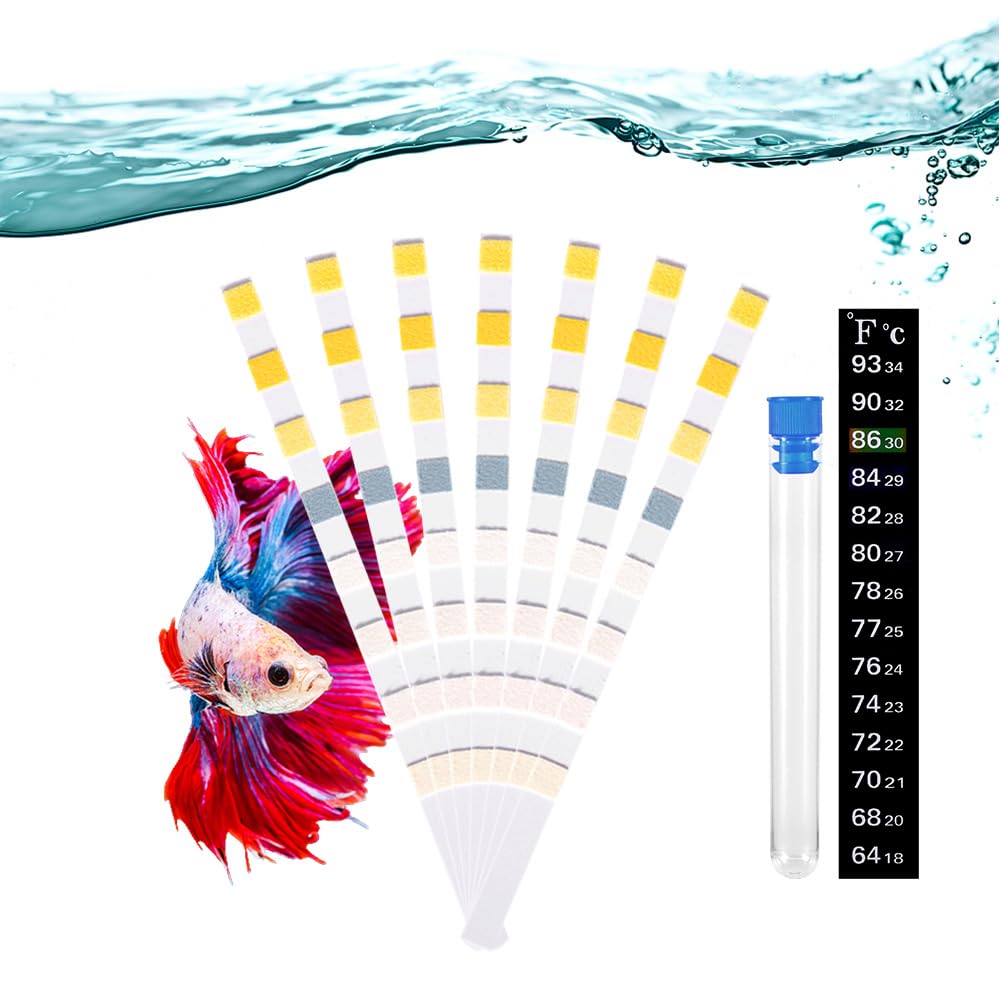 DaToo 8 in 1 Aquarium Test Kit: Accurate Water Quality Testing Strips (100 Strips)