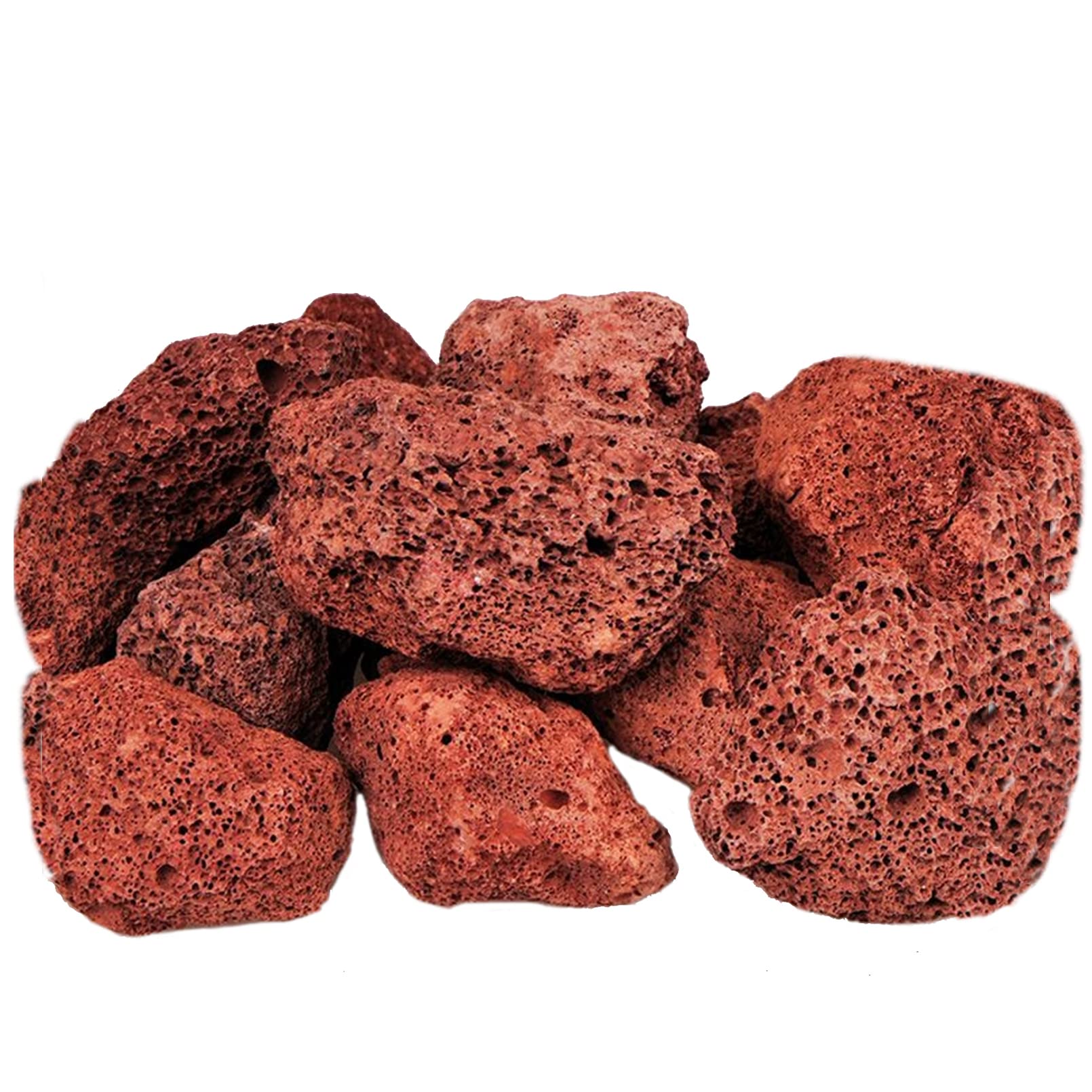 Tfwadmx: 10 Pack Aquarium Red Lava Rock for Fish Tank