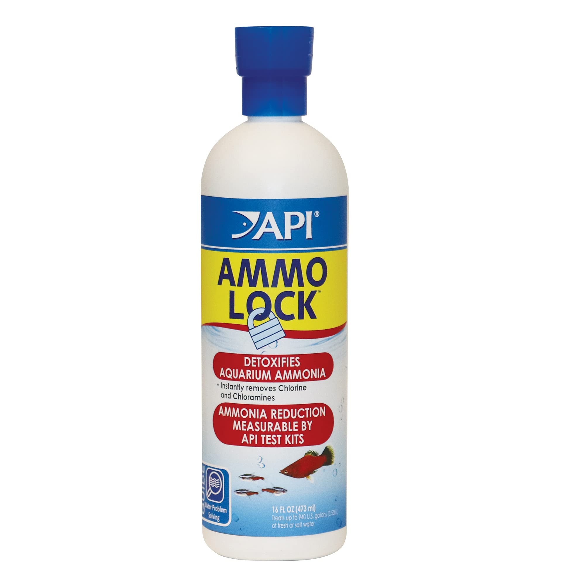 AMMO-LOCK API: 16-Ounce Bottle for Freshwater and Saltwater Aquariums