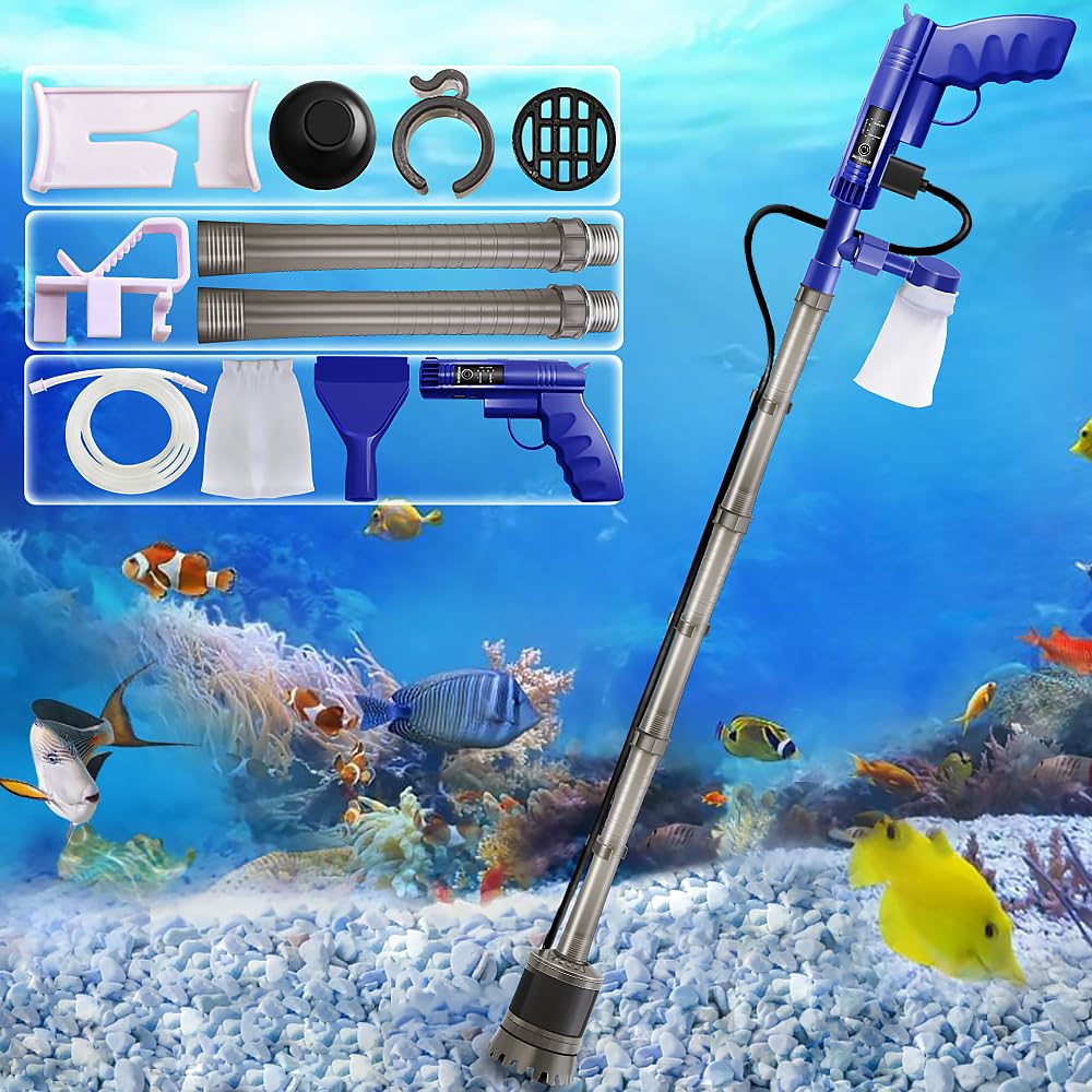 SVECKE Electric Aquarium Gravel Cleaner: 6-in-1 Tools for Fish Tanks