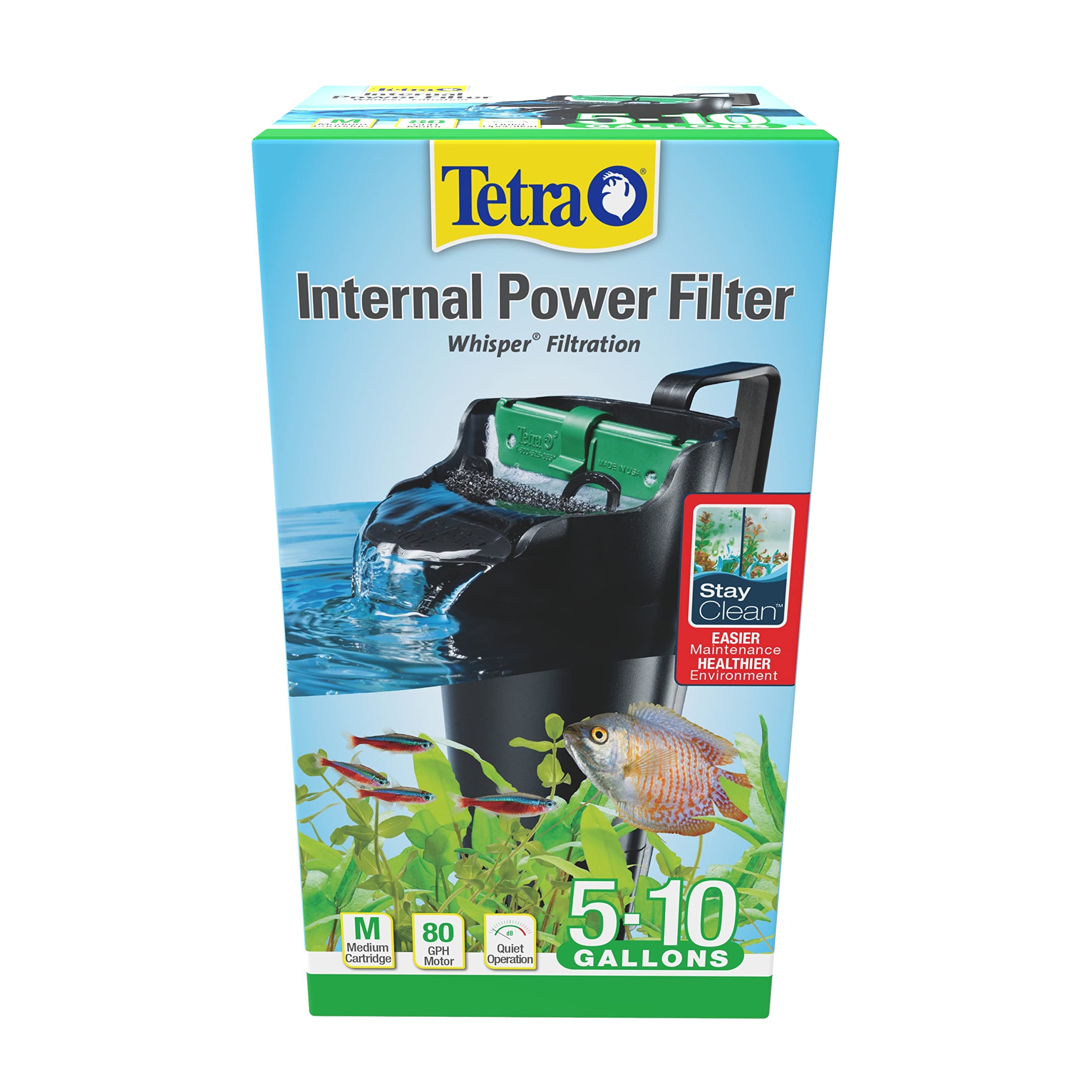 Tetra Whisper Internal Filter 10 To 30 Gallons: In-Tank Filtration With Air Pump