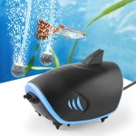 HITOP 80GPH Quiet Aquarium Air Pump: Dual Output, Shark-Shaped Aerator