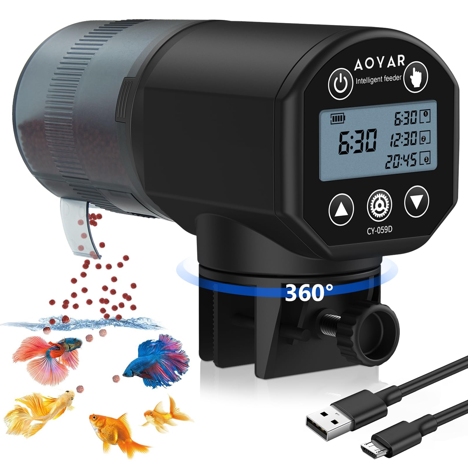 MaxiFeeder – 200ml Automatic Fish Feeder for Aquariums: Large Capacity, Timer Included