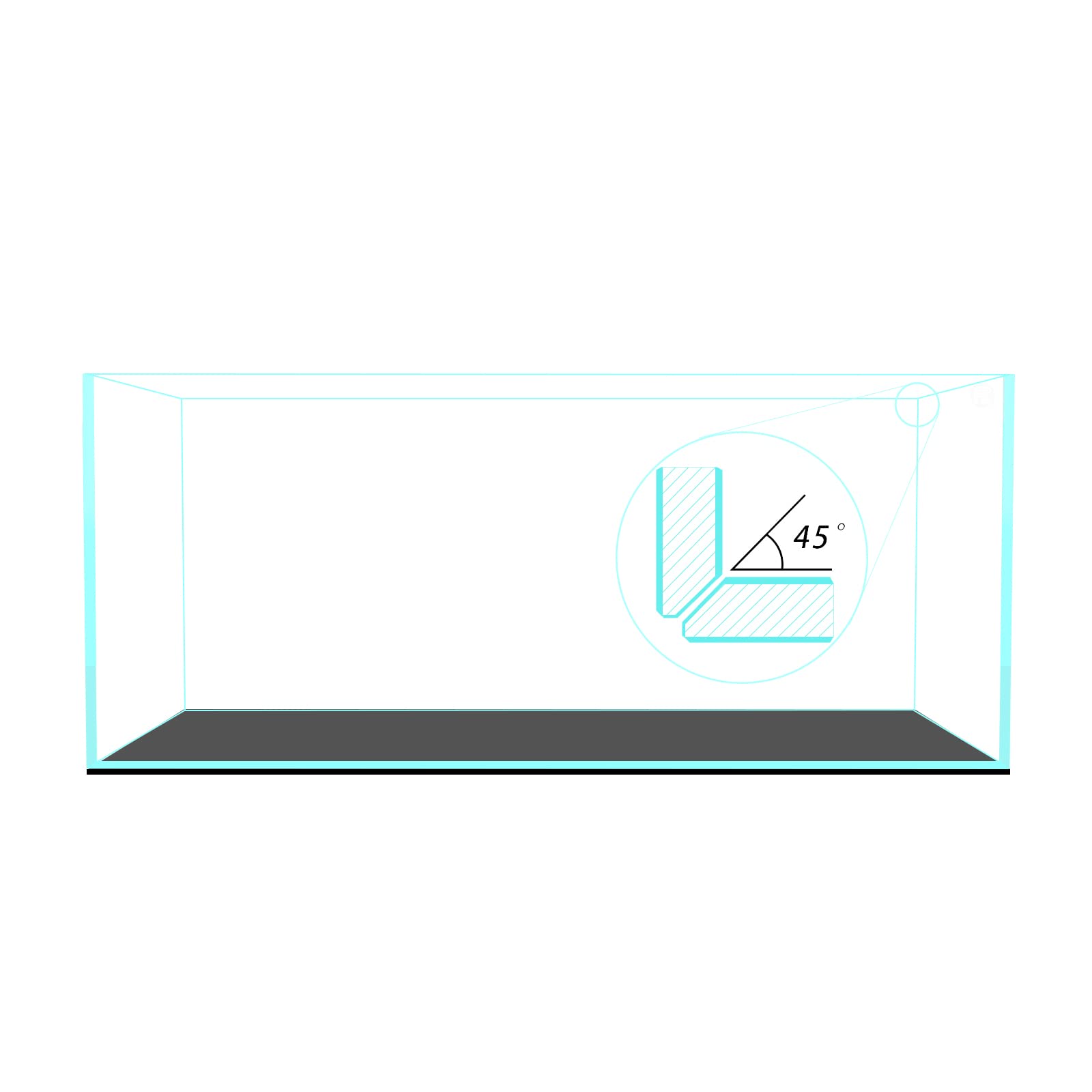 Fzone Nova Clear Ultra-White Rimless Fish Tank with Mitered Edges