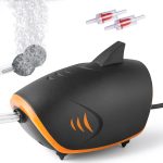 HITOP 110GPH Quiet 2-outlets Aquarium Air Pump: Adjustable Aerator for 20-200 Gallon Tank