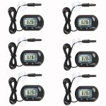 AQUANEAT Digital Thermometer: Accurate Reptile & Fish Tank Temperature Test (6 Pack)