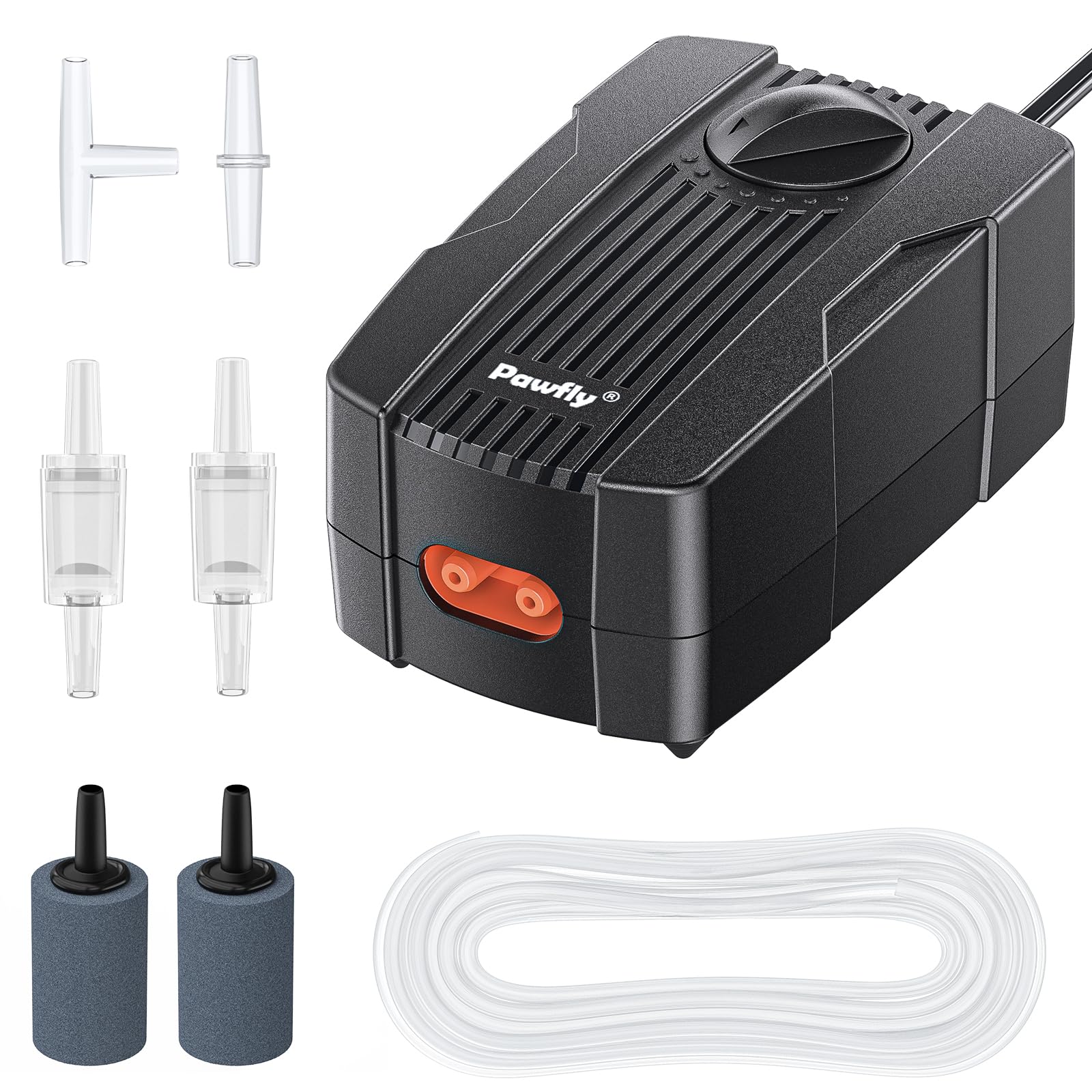 Pawfly Aquarium Air Pump: Quiet Dual Outlet Aerator for 10-60 Gallon Tanks