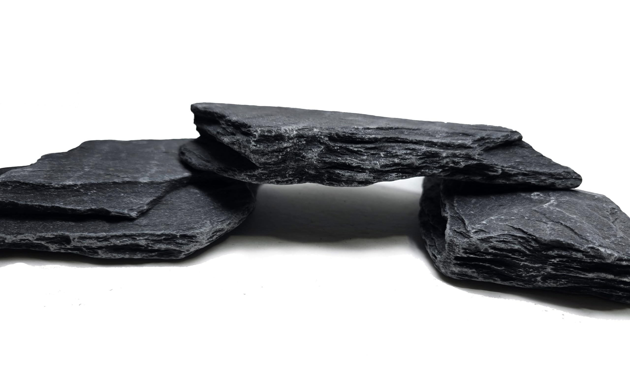 2 Lbs Natural Slate Stone Pieces – Genuine Gray Rock For Aquarium, Terrarium, Crafts, DIY Projects (USA Made)