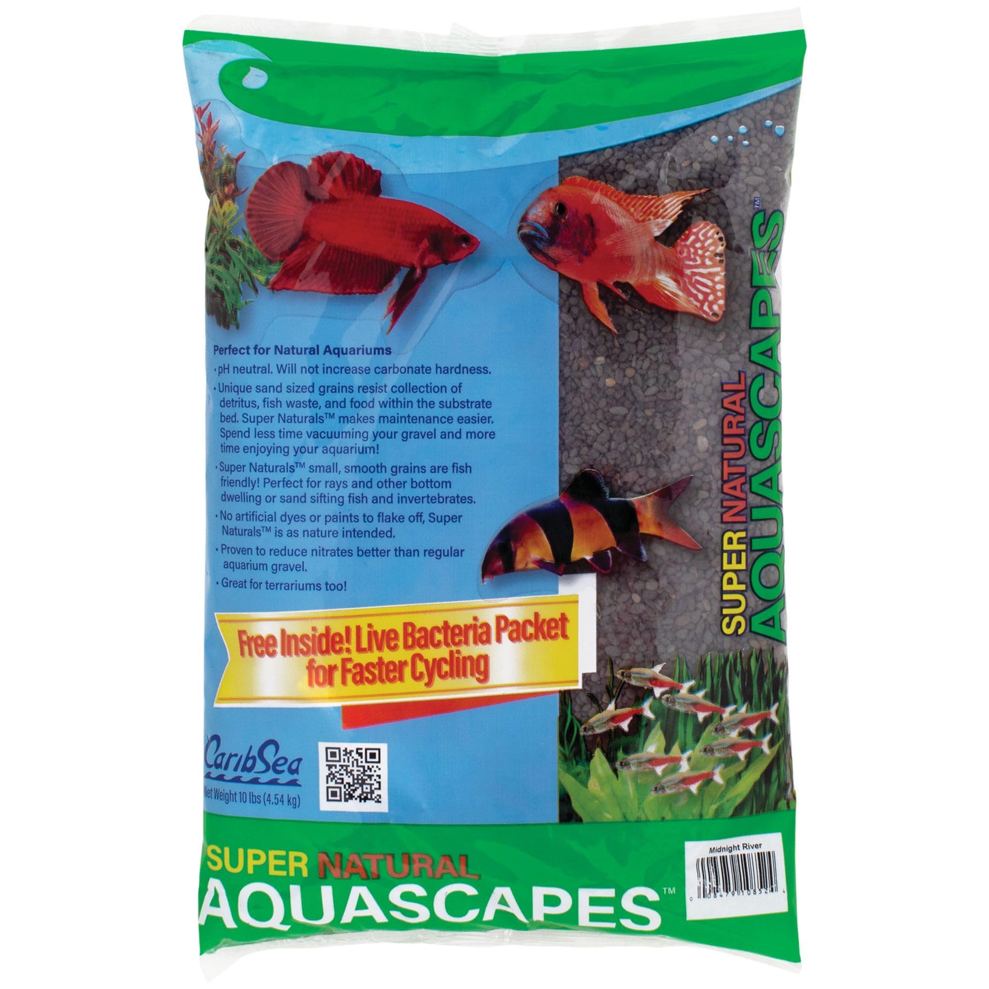 CaribSea Super Natural Aquascapes Midnight River Sand, 10 lbs.