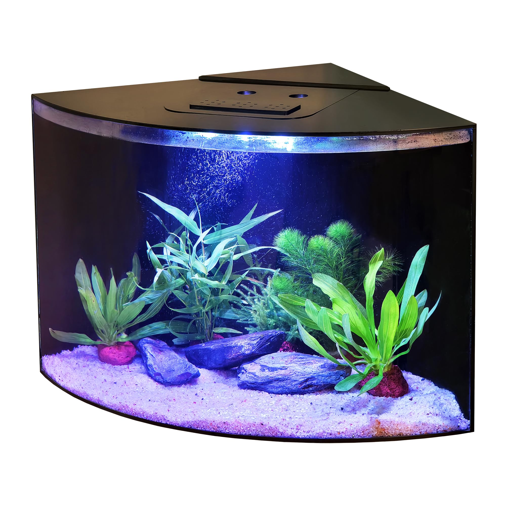 Aquabubble 12.5 Gallon Acrylic Corner Fish Tank with Pump Filter