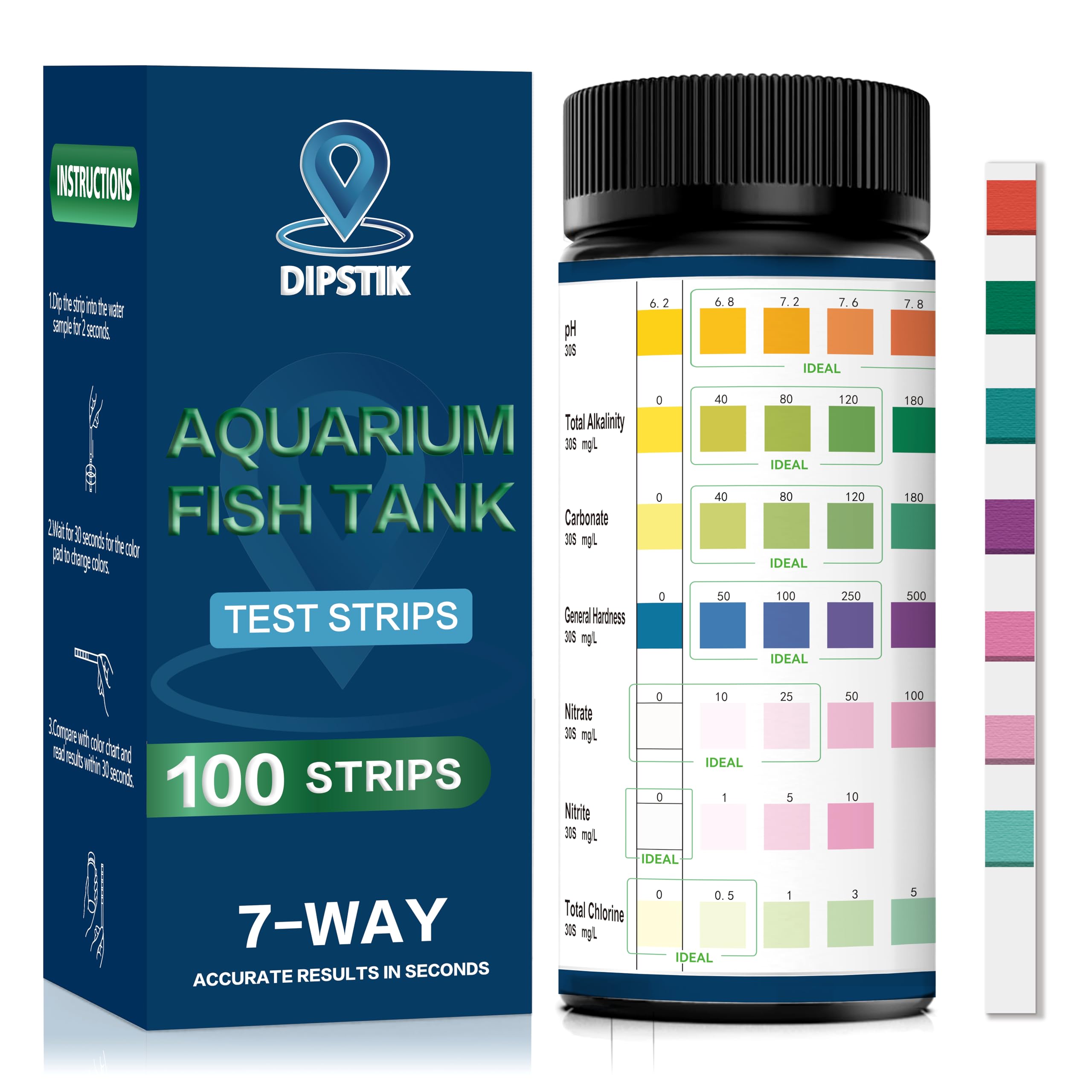 Brand Name: 7-Way Aquarium Test Strips for Freshwater & Saltwater