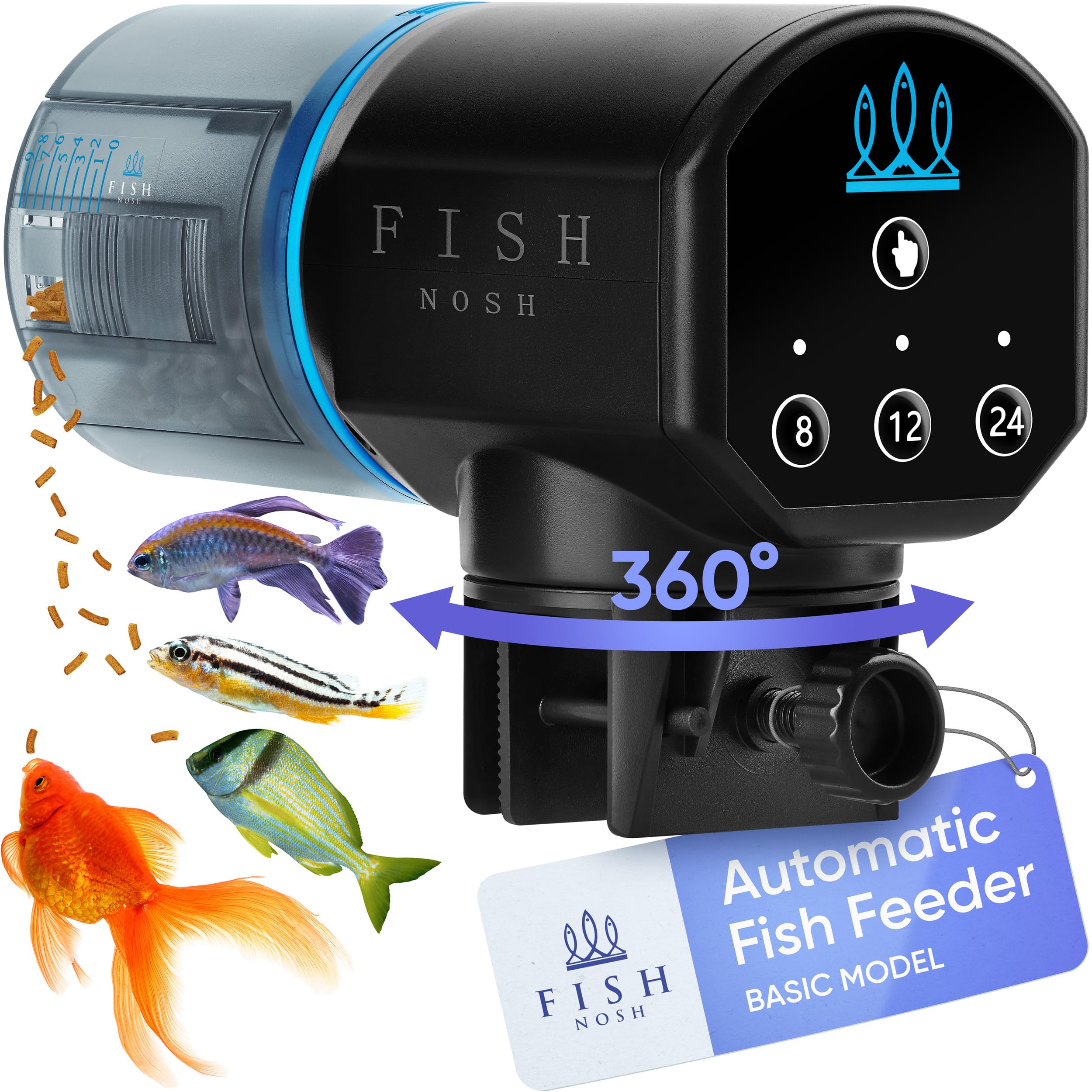 FISHNOSH 2025 Automatic Fish Feeder with Timer for Aquariums & Ponds