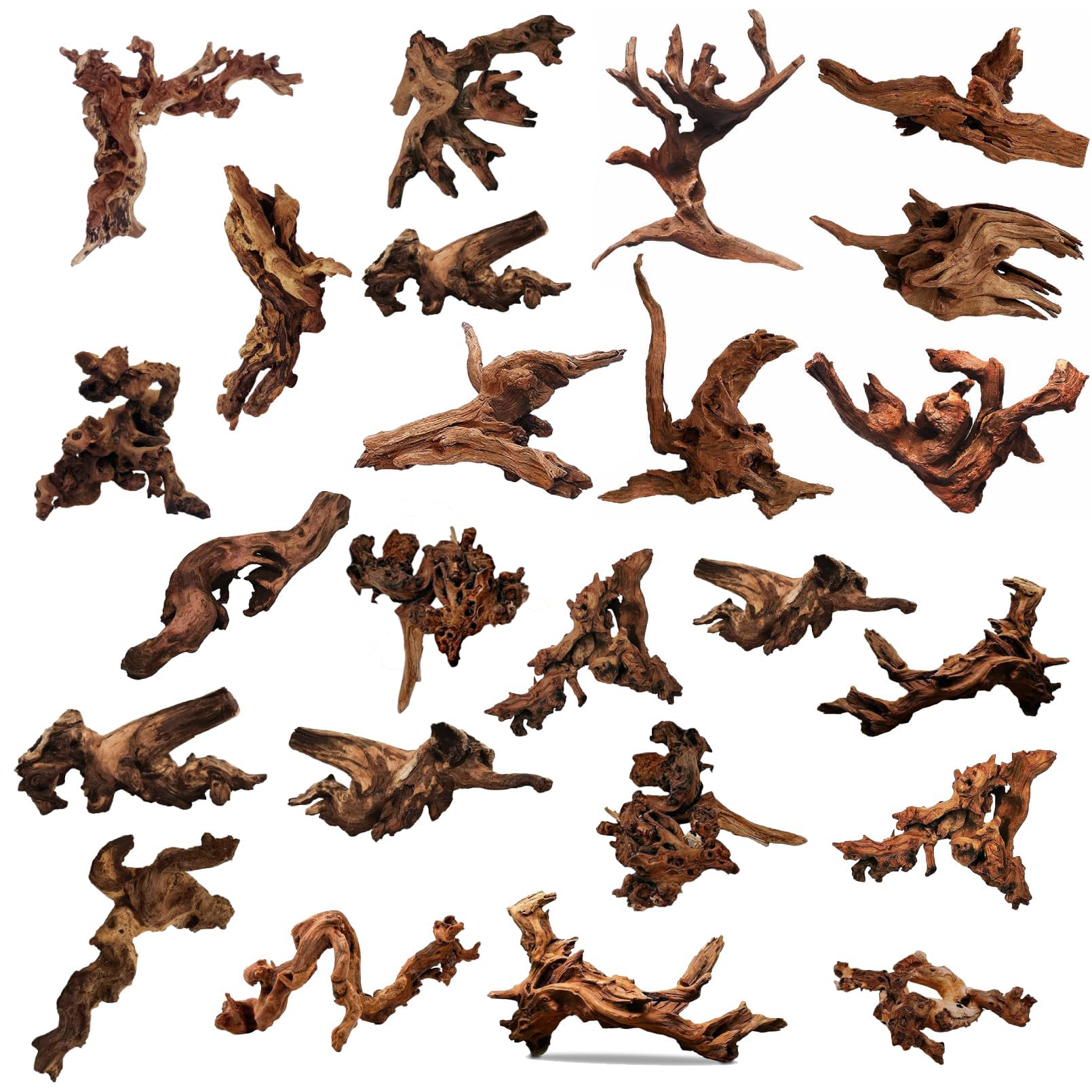 Hamiledyi 3 Pcs Natural Driftwood for Aquarium and Reptiles