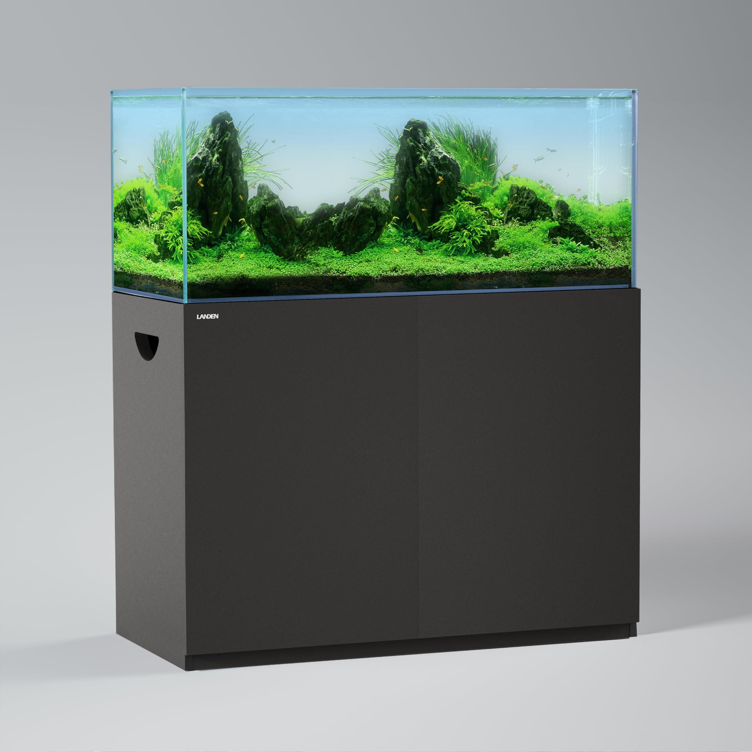 Landen Wooden Stand for 20 Gal Aquarium, Matte Black