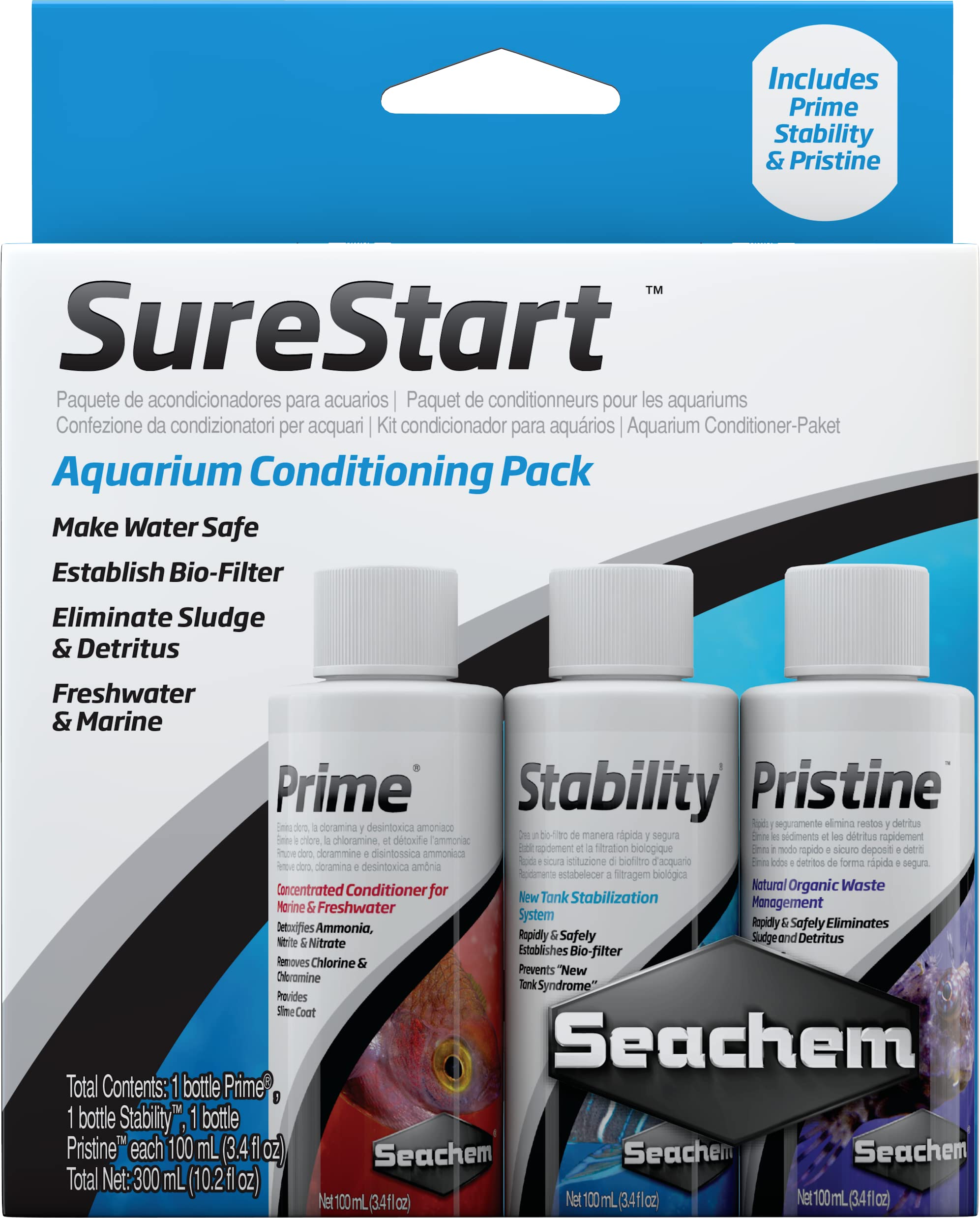 Seachem SureStart – 3 Pack, Freshwater & Marine Aquarium Conditioner