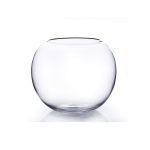 WGV Bowl Glass Vase – 6″ Diameter, Clear Bubble Planter