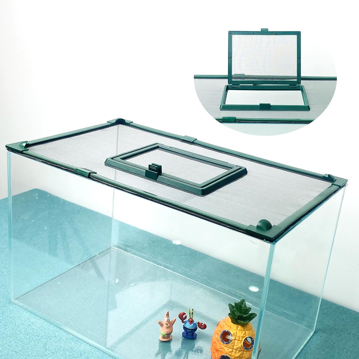 Aquarium Pro Magnetic Fish Tank Cover with Adjustable Feeding Window