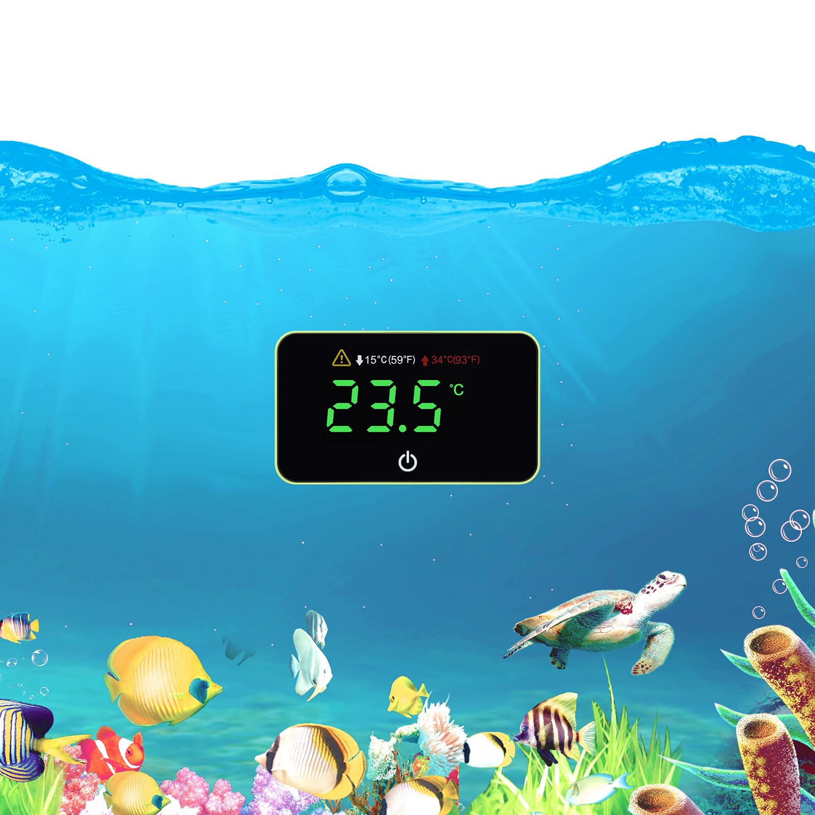 AquaSense Mini Digital Thermometer with Alarm for Aquariums