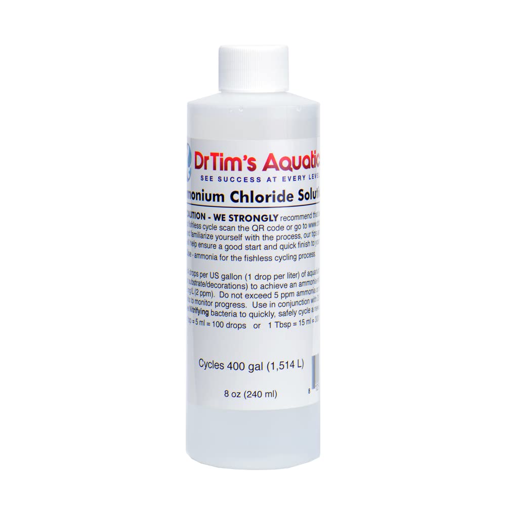 DrTim's Aquatics Ammonium Chloride Solution for Fishless Cycling – 2 oz.