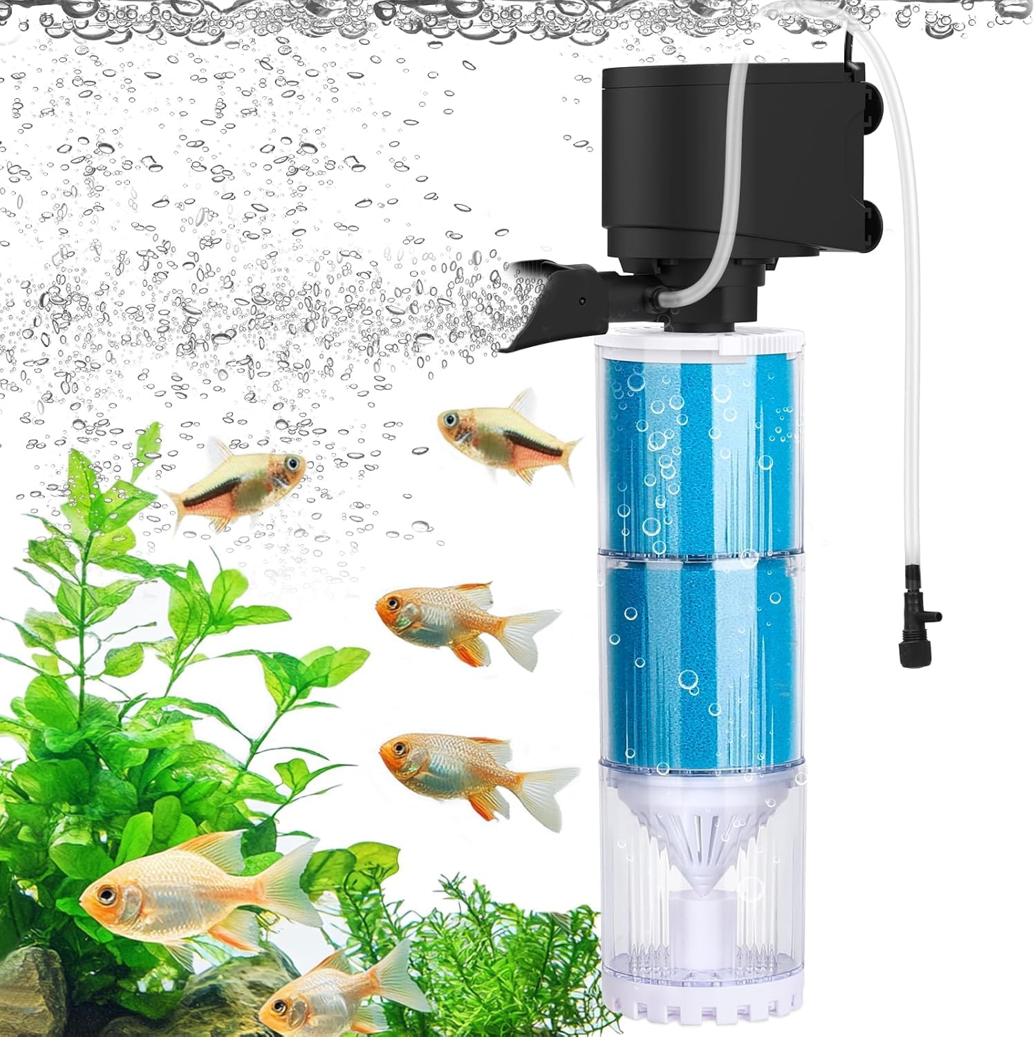 Fishkepper: 150 GPH Adjustable Aquarium Sponge Filter for 25-75 Gallons