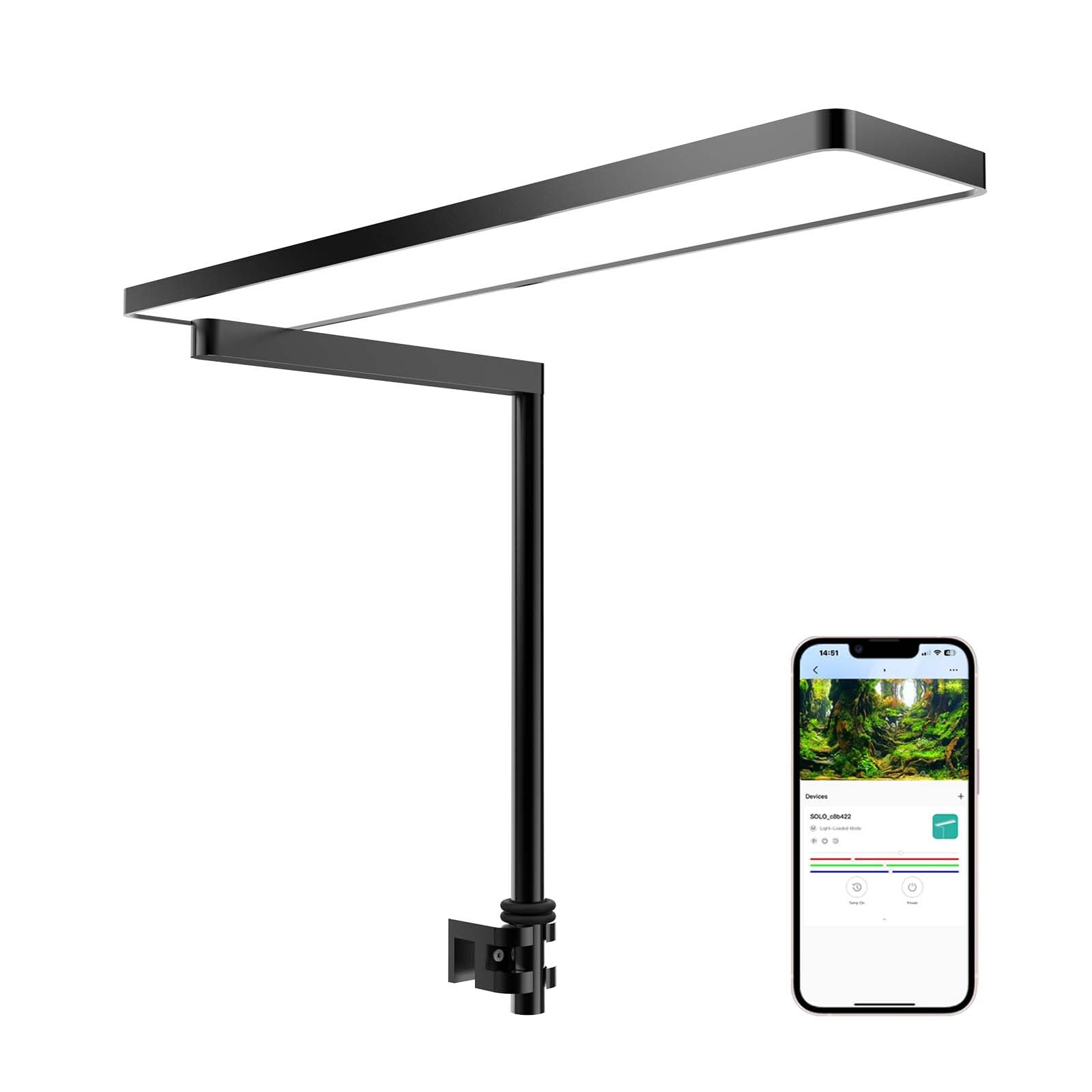 FZONE Nano LED Aquarium Light: Full Spectrum, Dimmable, App-Controlled