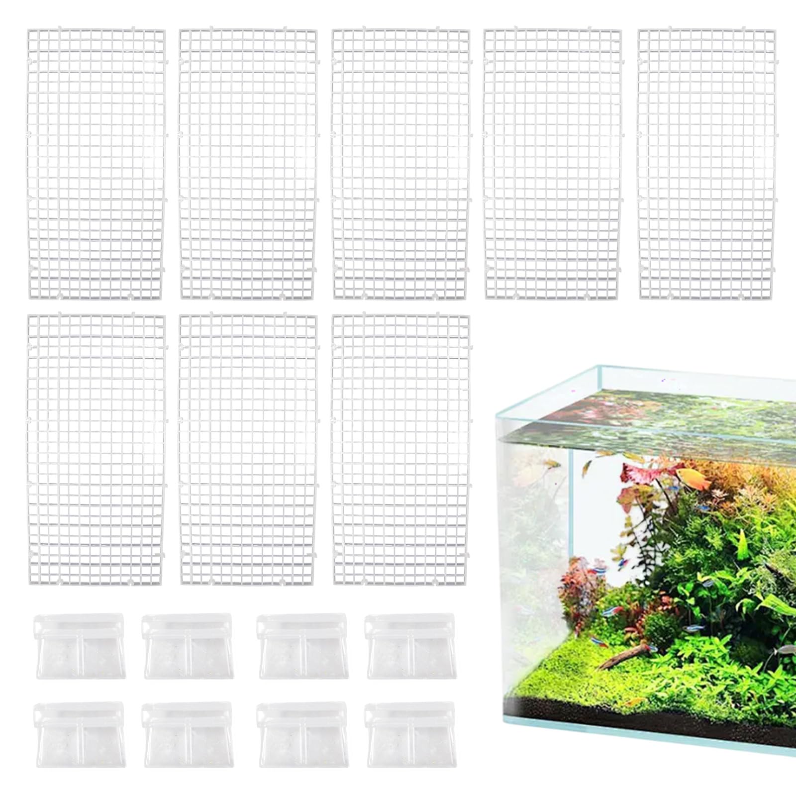 MHLLGN 8 Pack Acrylic Aquarium Tank Lid with Clips