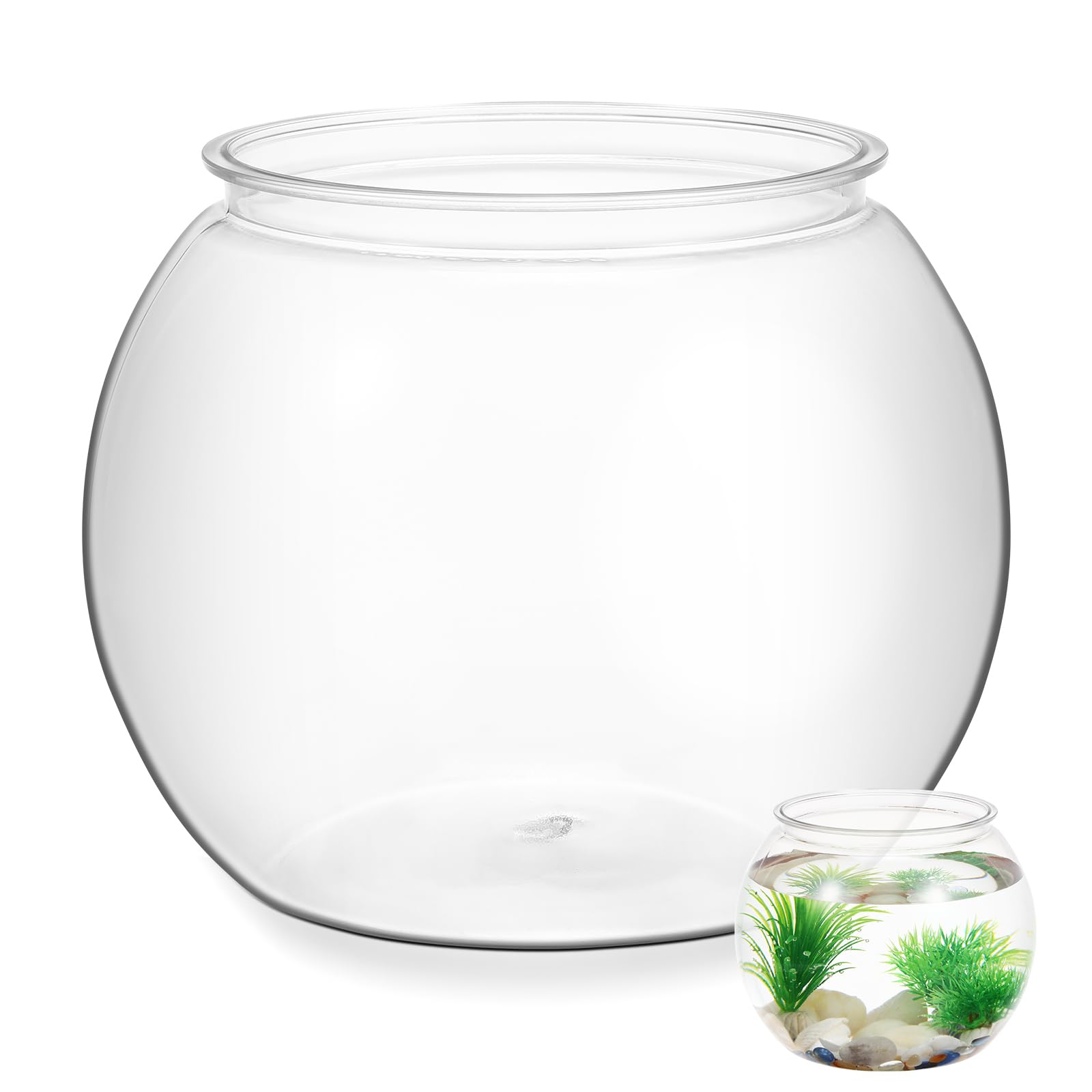 POPETPOP Multi-Function Transparent Betta Fish Tank for Goldfish Decor