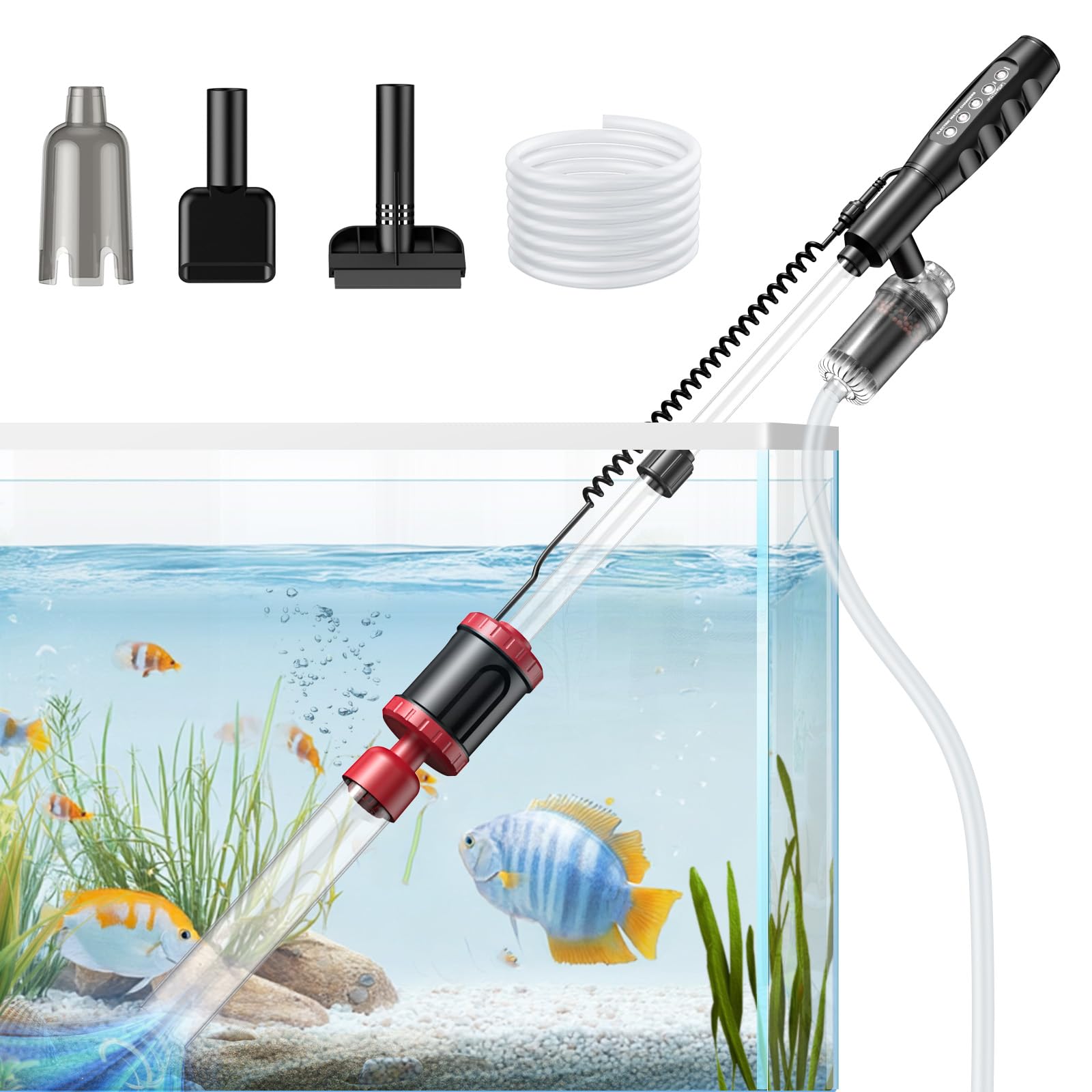 Suness Electric Aquarium Vacuum: 36W Strong Suction Fish Tank Cleaner