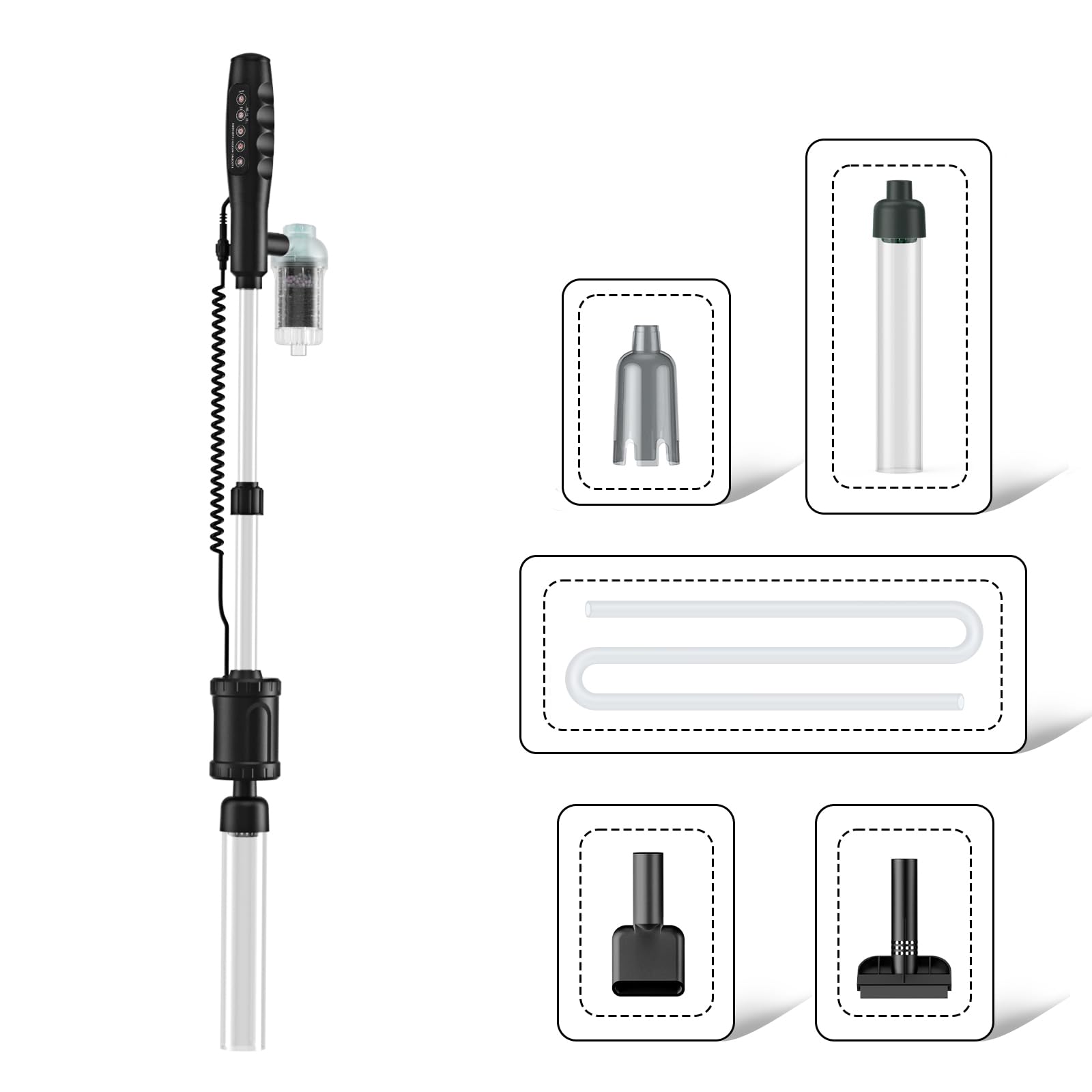 AKKEE 8-in-1 Multifunctional Aquarium Vacuum Cleaner for Fish Tanks