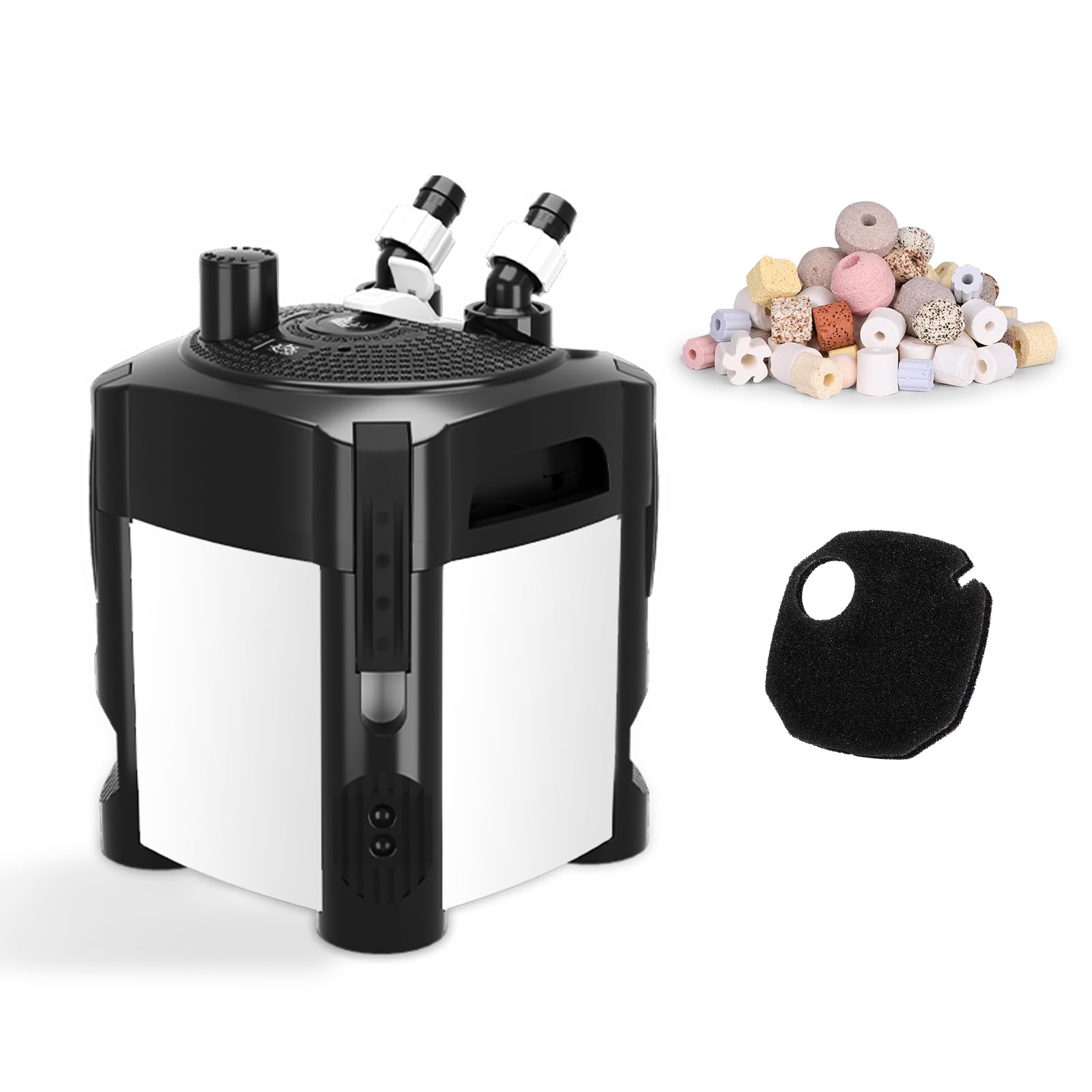 AQQA 317GPH Ultra-Quiet Canister Filter for Aquariums Up to 65 Gallons