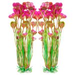 AQUANEAT 15.5″ Purple Artificial Fish Tank Plants, 2pcs