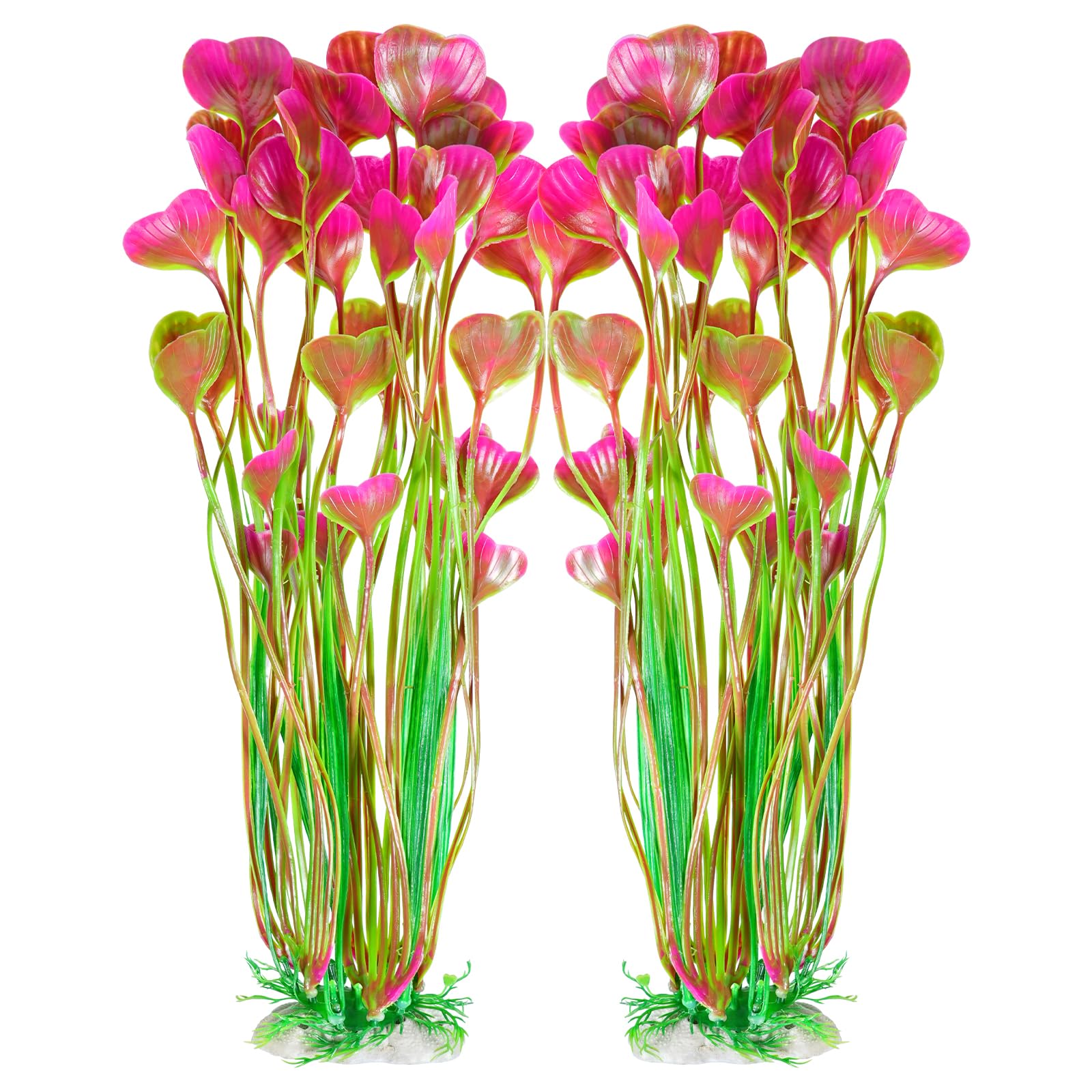 AQUANEAT 15.5" Purple Artificial Fish Tank Plants, 2pcs