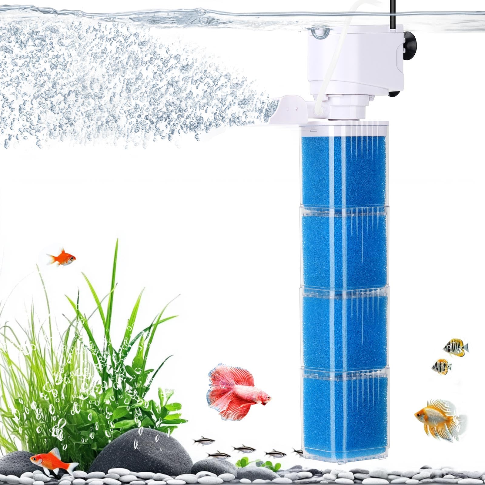 Brand Name 4-in-1 Power Filter: Quiet Multi-Stage Filtration System