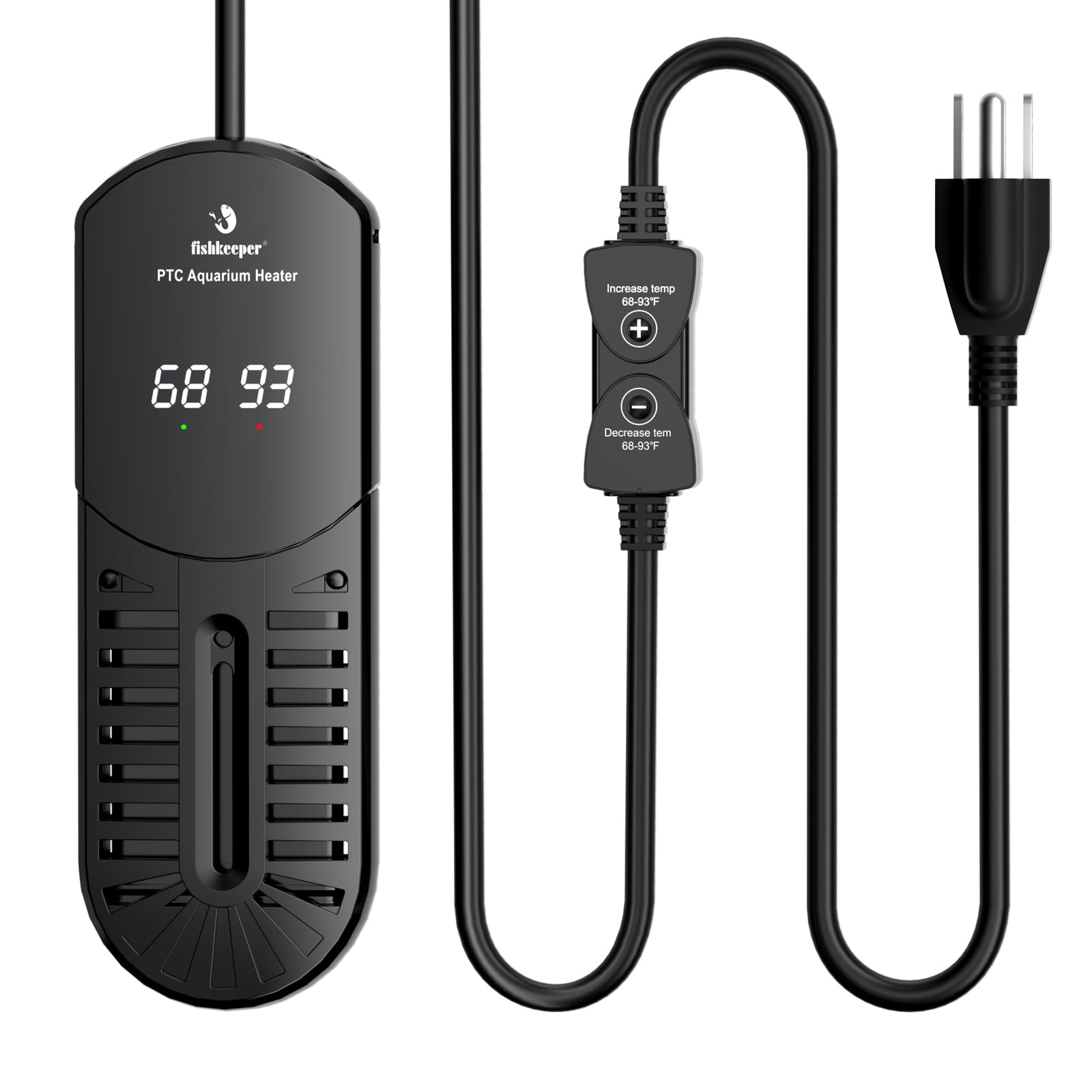Fishkeeper 500W Submersible Aquarium Heater with Temperature Controller for 90-130 Gal