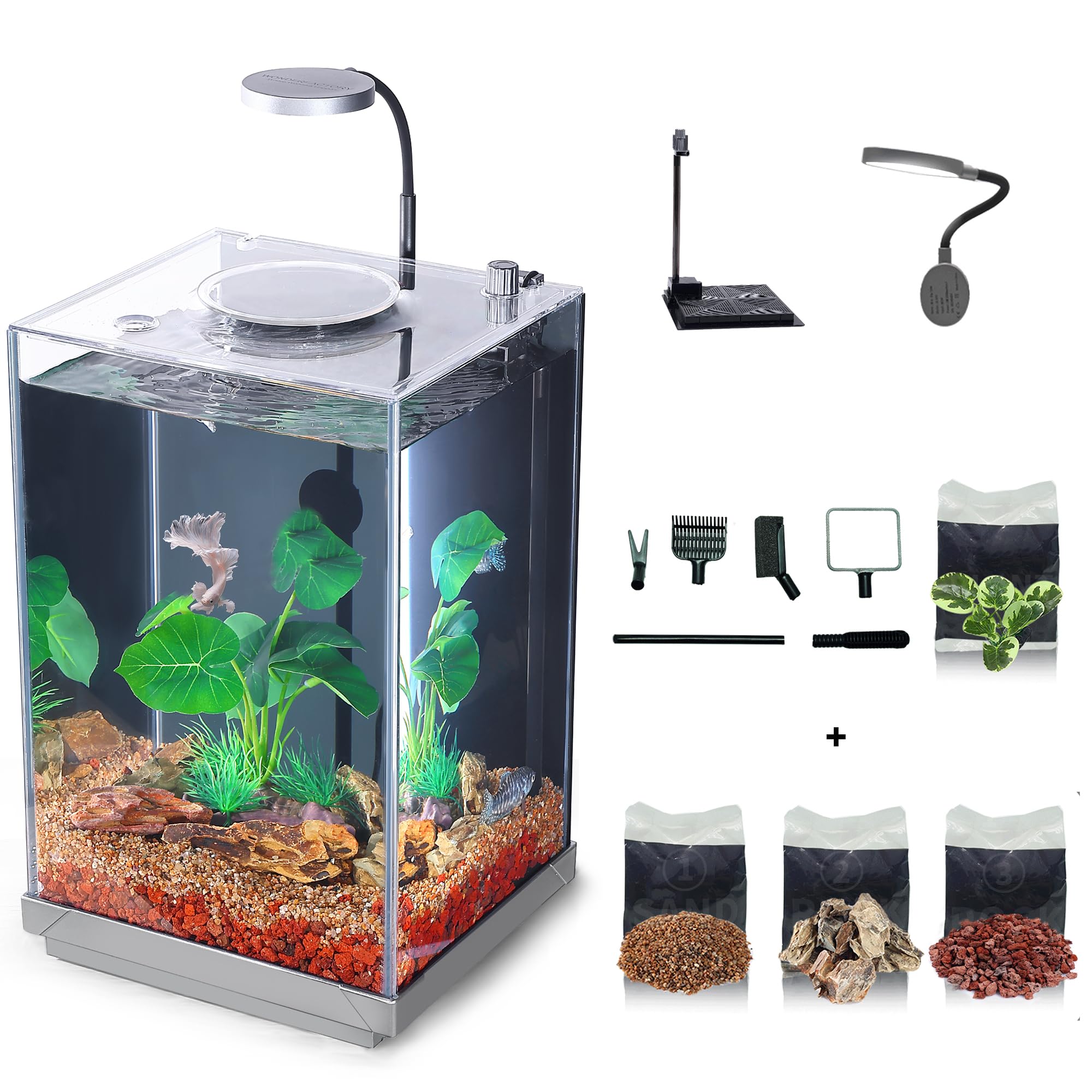 Nano Desktop Betta Aquarium 3 Gallon Complete Set with Filter
