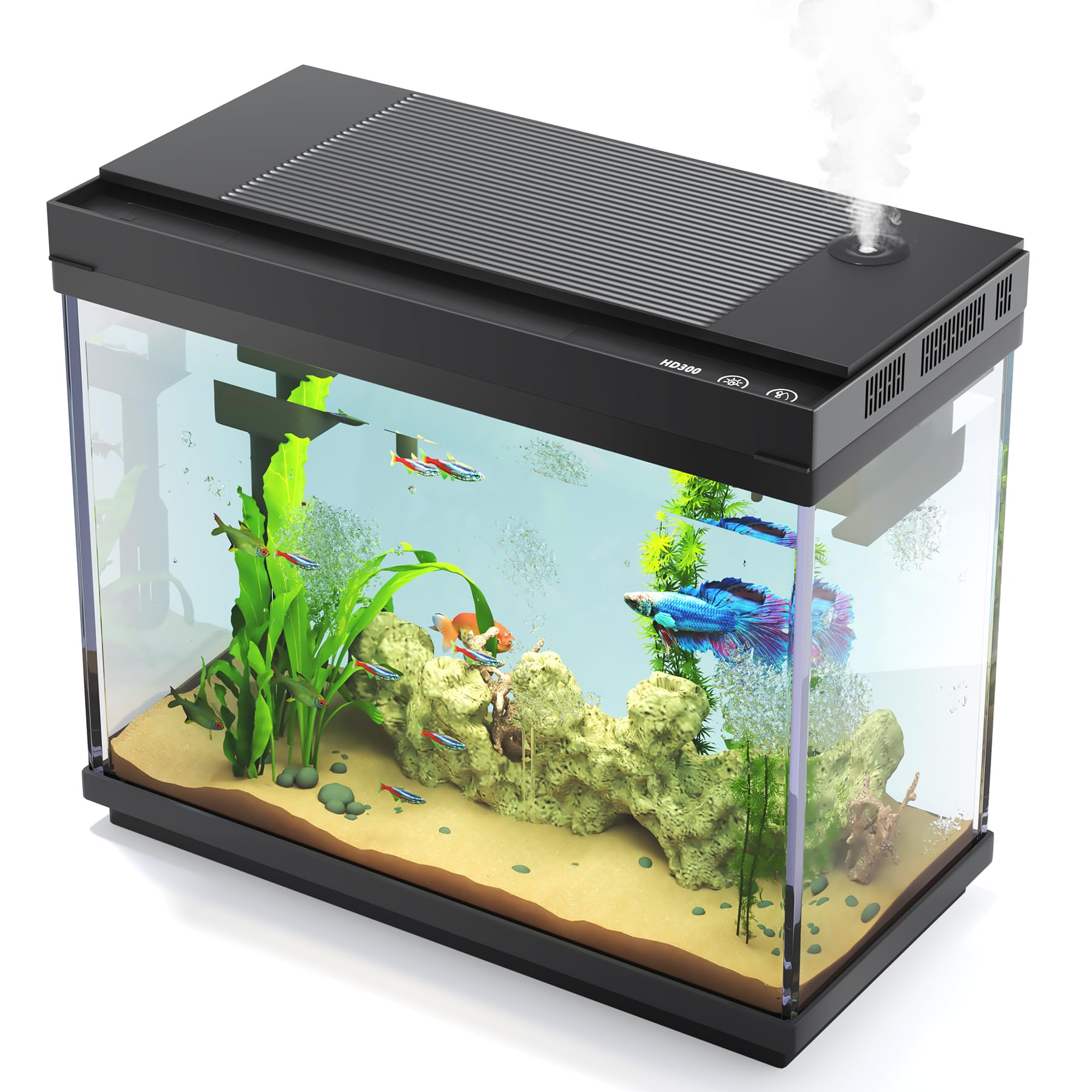 Vehipa 2.4 Gallon Fish Tank Starter Kit with Smart Features