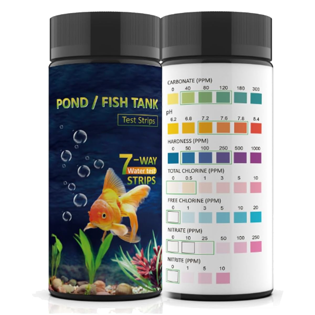 AKSBTEC 7-in-1 Aquarium Test Strips for Freshwater and Saltwater
