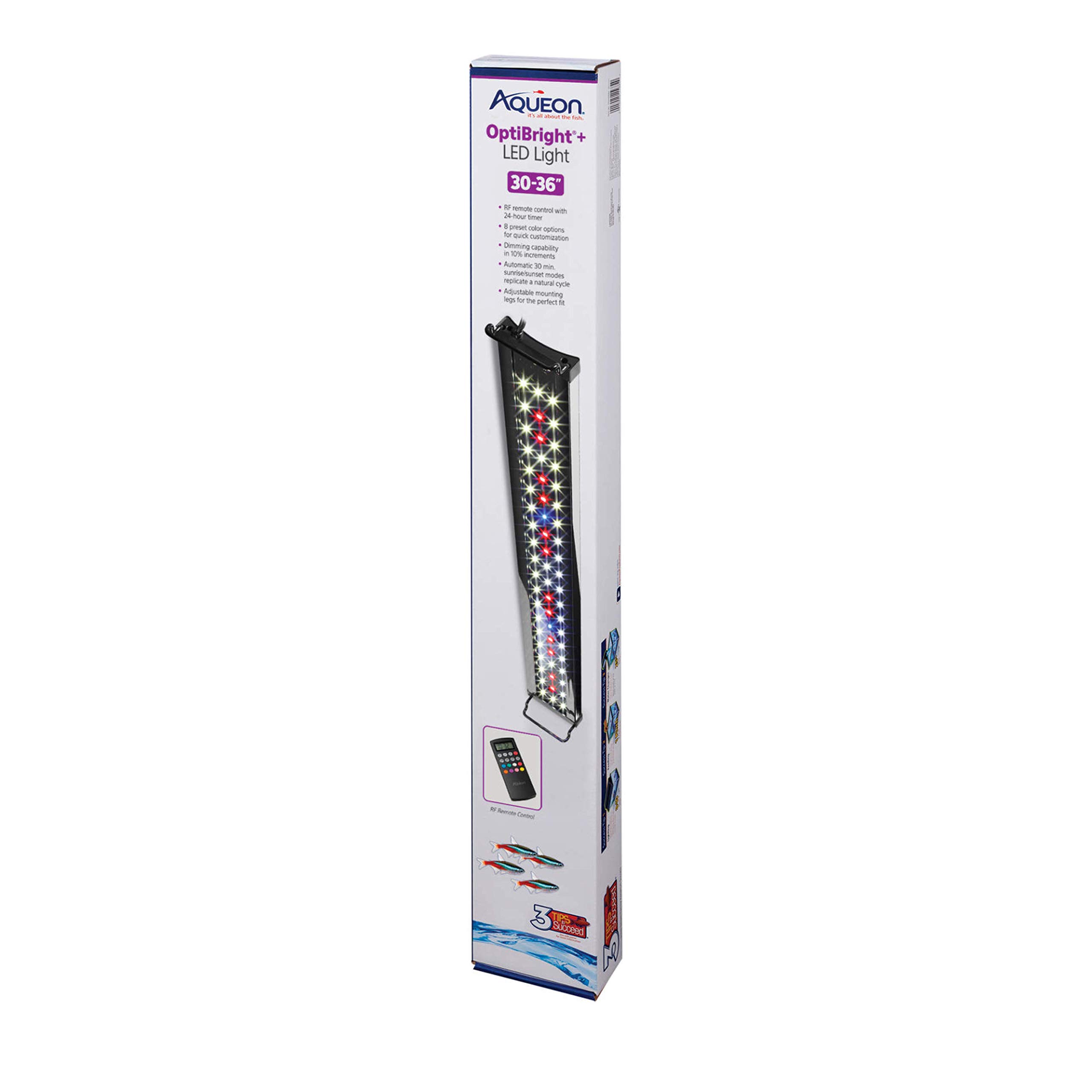 Aqueon Optibright Plus LED Aquarium Light System with Remote, 30-36 Inch