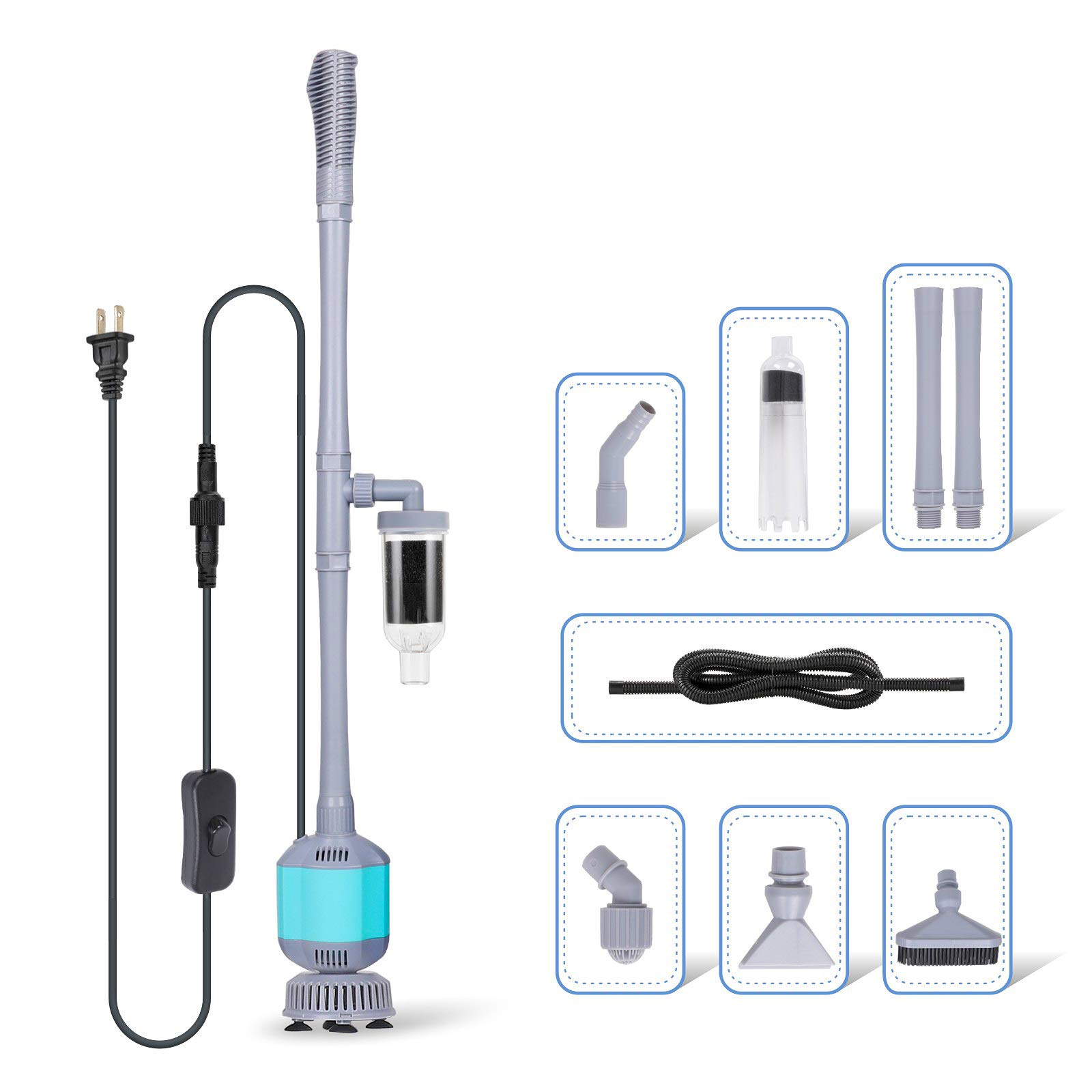 Hygger 360GPH 5-in-1 Electric Aquarium Gravel Cleaner and Vacuum