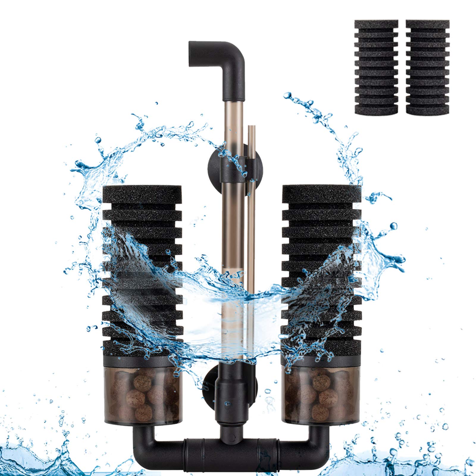 Hygger Ultra Quiet Double Sponge Aquarium Filter for 15-55 Gallons