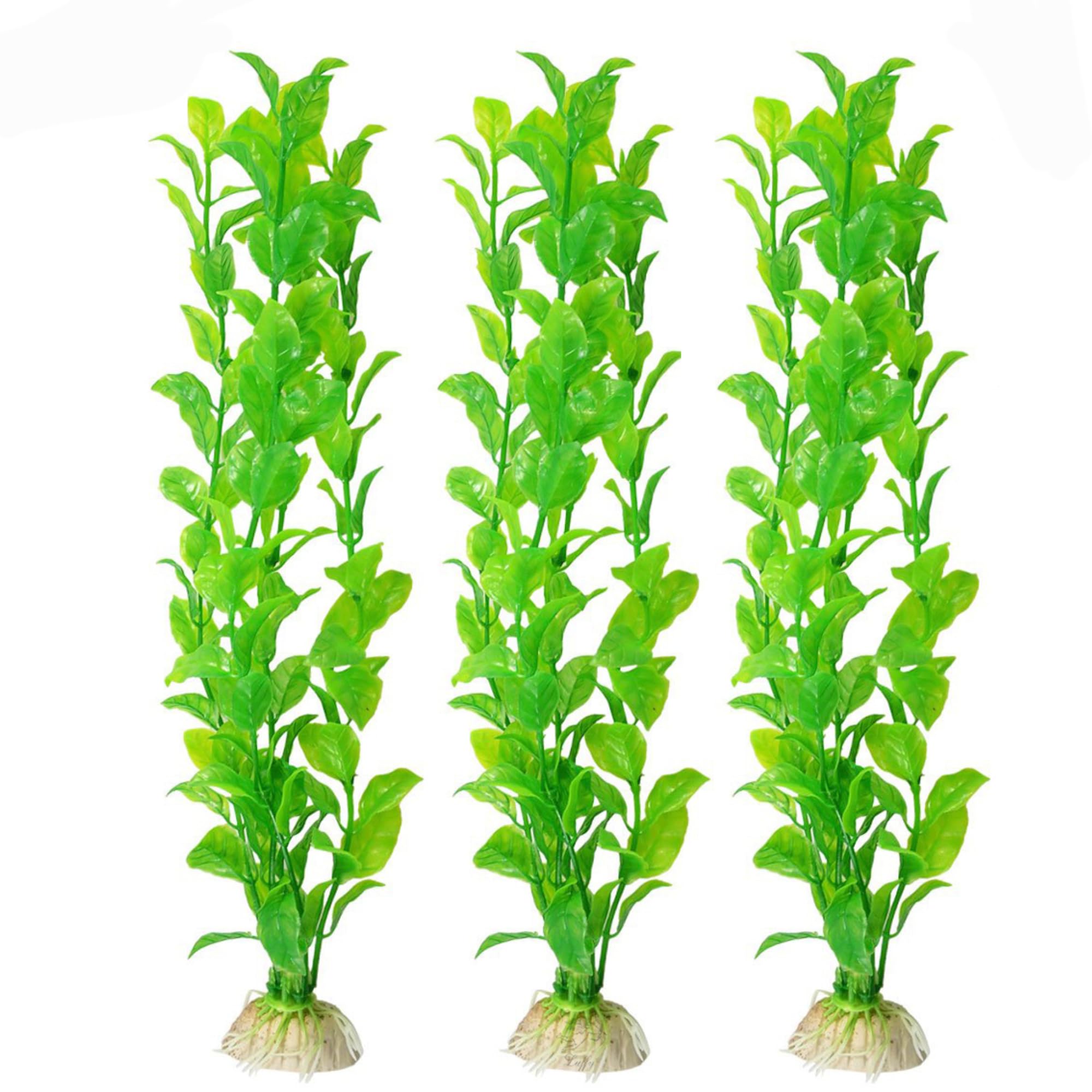 SunGrow 3-Piece Plastic Aquarium Plant Set for Fish Tanks