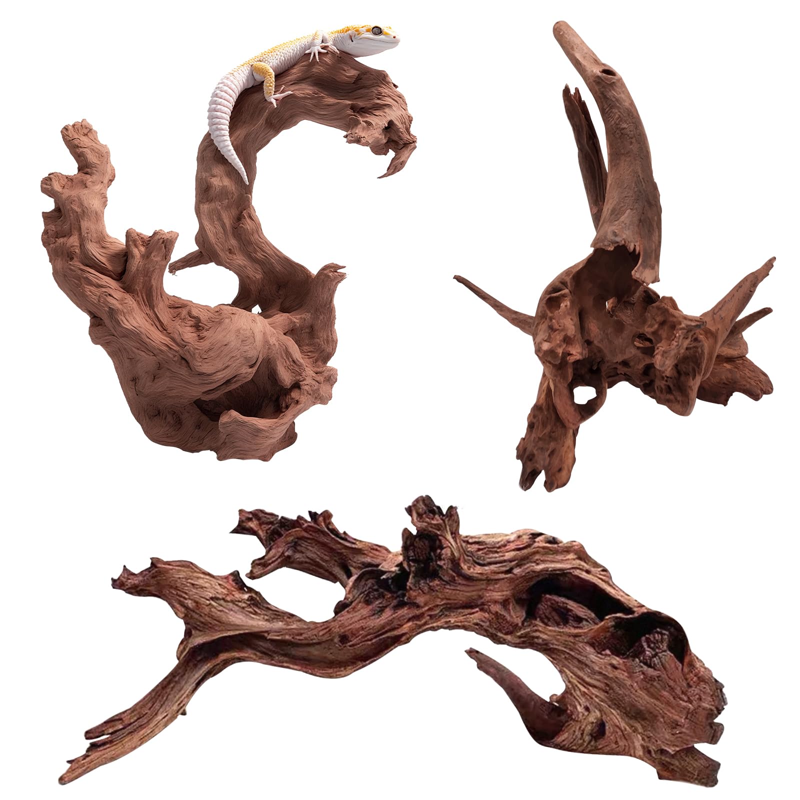 EFFIELER Natural Driftwood for Aquariums and Terrariums - 14-17 Inch