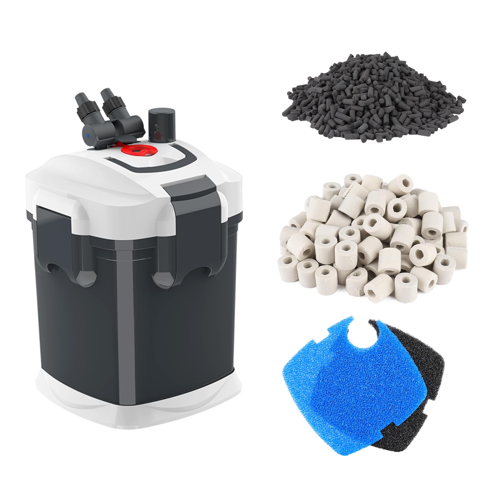 Fishkeeper 390GPH Ultra-Quiet 3-Stage Canister Filter for Aquariums