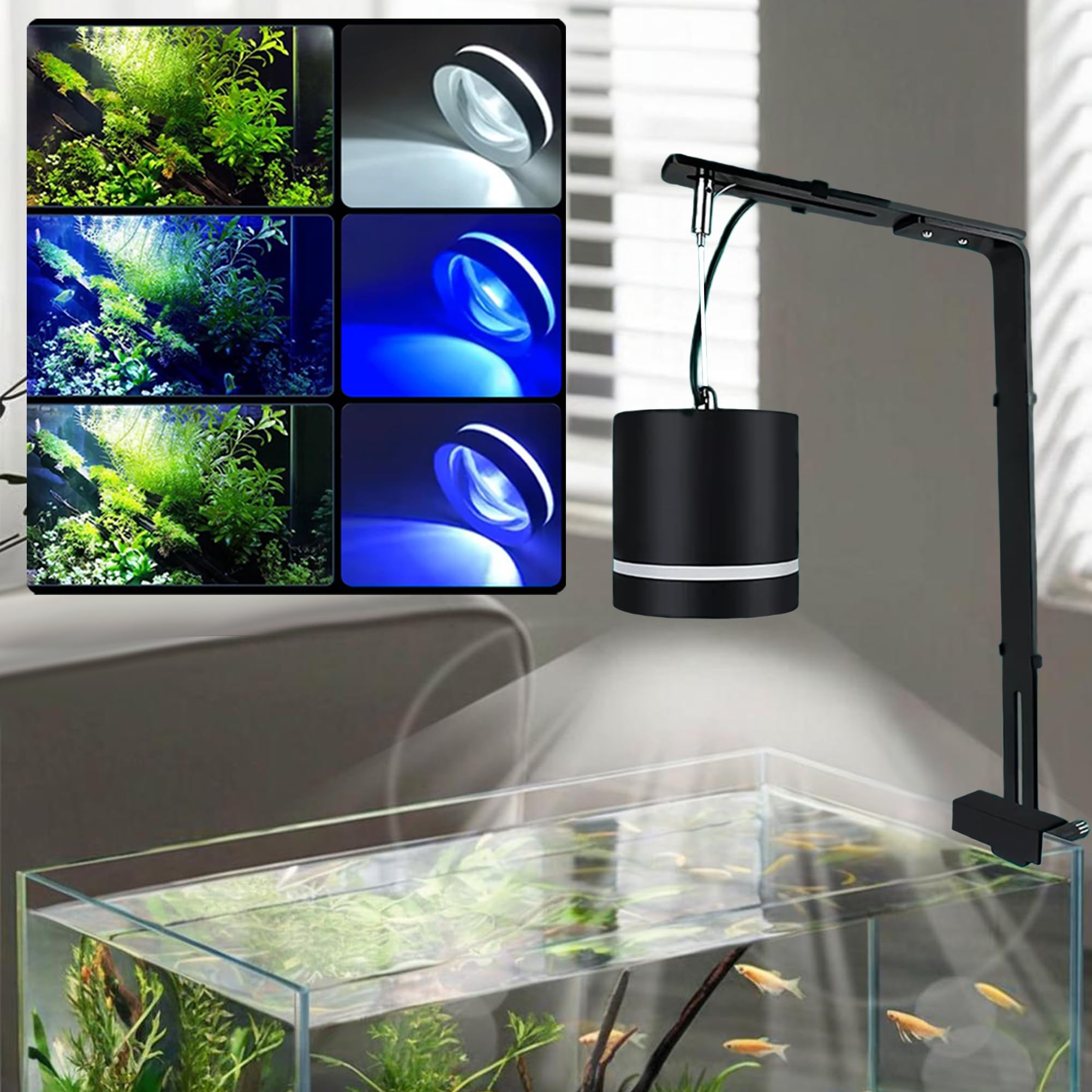 Liyaoli LED Aquarium Light – Adjustable Full Spectrum Clip-On Light