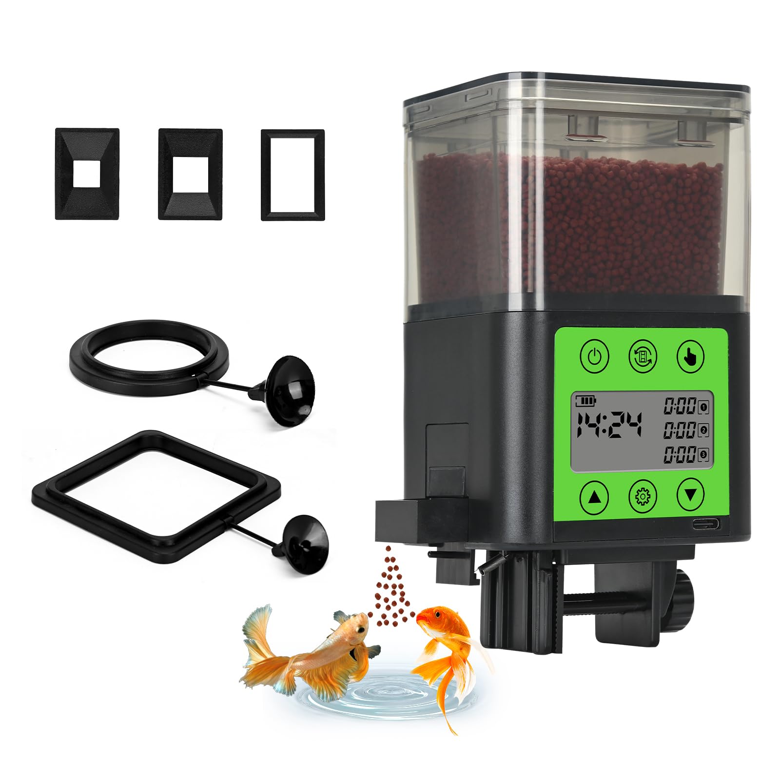 thumbnail image 2 of Automatic Fish Feeder For Aquarium With Timer,LCD Display-320ML Large Capacity 2 of 14