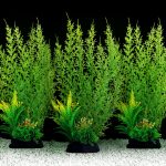 QUOZUO 3pcs Large Green Plastic Aquarium Plants Decor