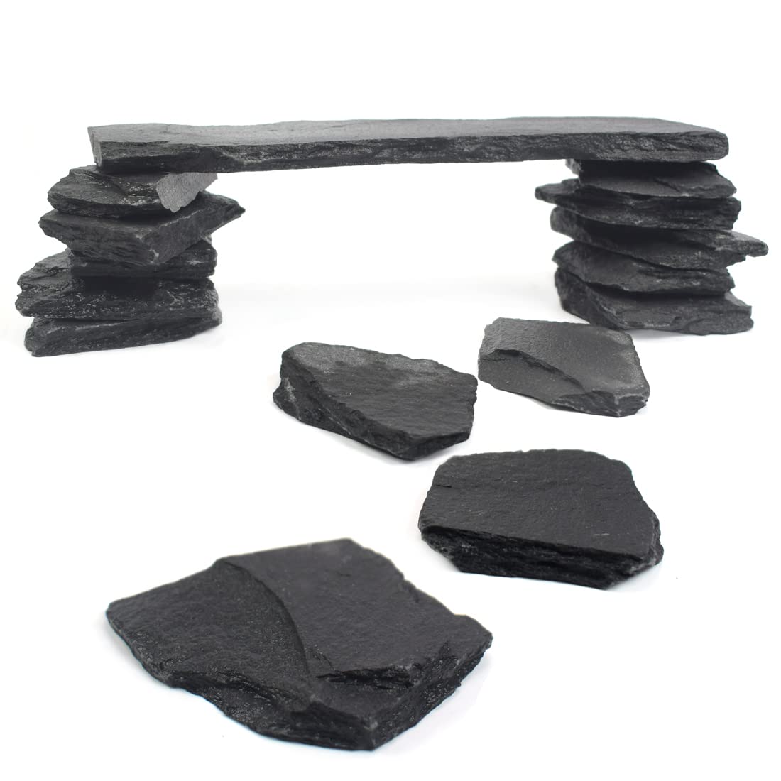 BLUE HANDCART Natural Slate Stone Mix for Aquariums and Terrariums